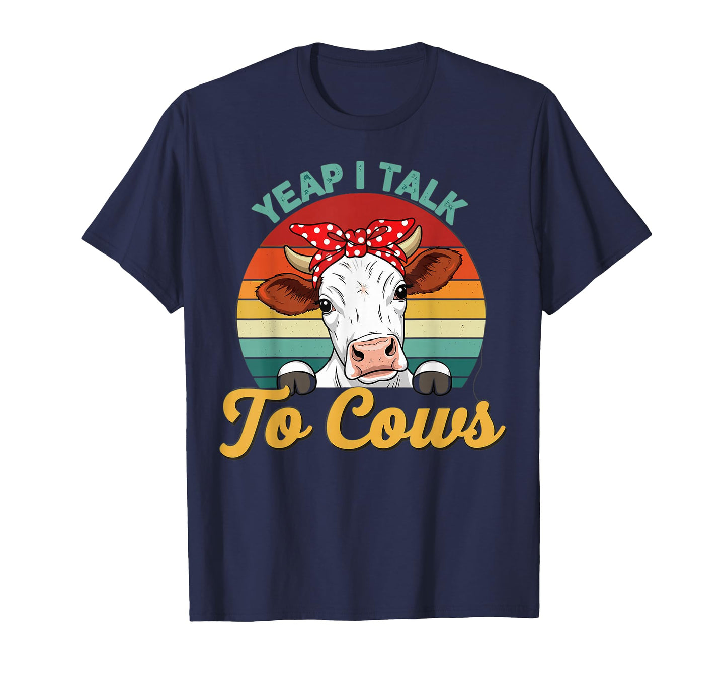 Funny Cow Lover Retro Farm Animal Talking Design T-Shirt