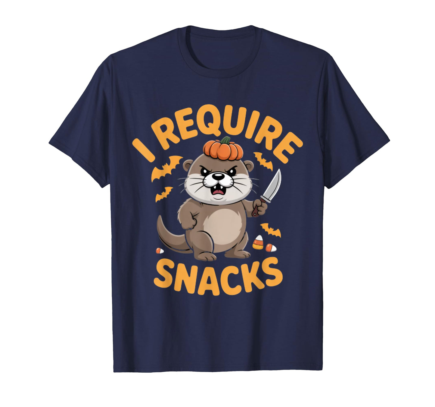 I Require Snacks Angry Capybara Halloween T-Shirt