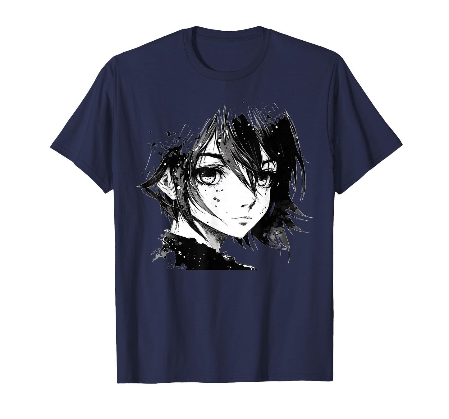 Anime Girl Anime Eyes Ink Art Sketch Drawing for Girls Teens T-Shirt