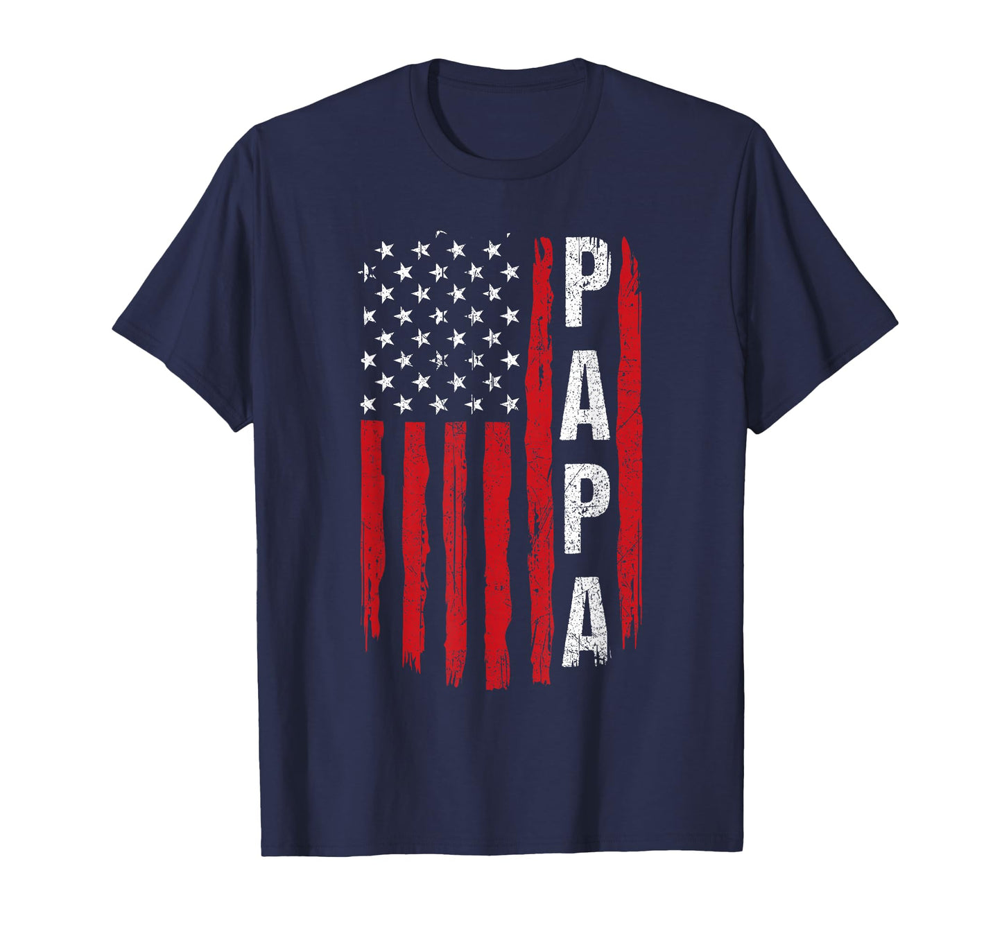 Proud Papa Father's Day Patriotic Dad USA flag T-Shirt