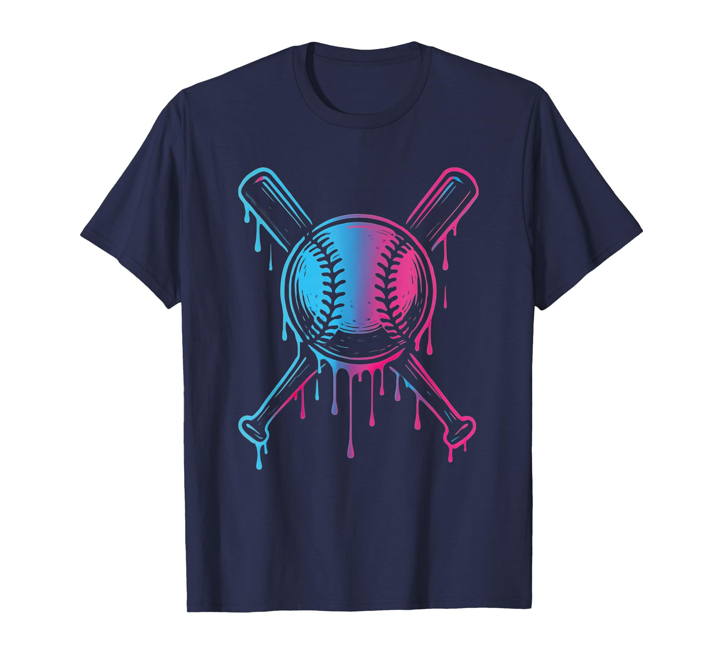 Baseball Home Run Boys Cool Ice Cream Drip Youth Baseball T-Shirt