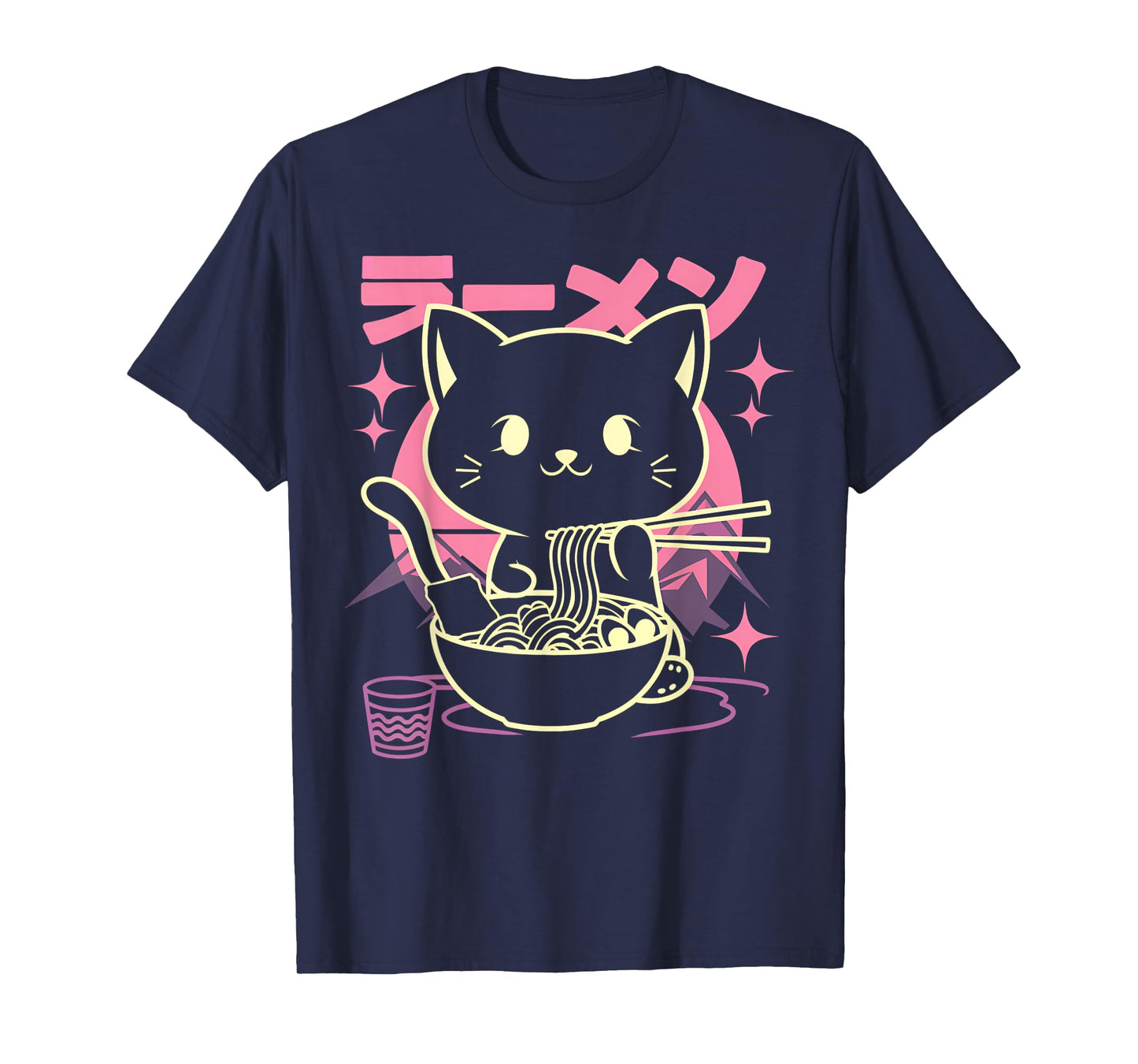 Cat Ramen Japanese Kawaii Anime Funny Gift For Men Women Kid T-Shirt