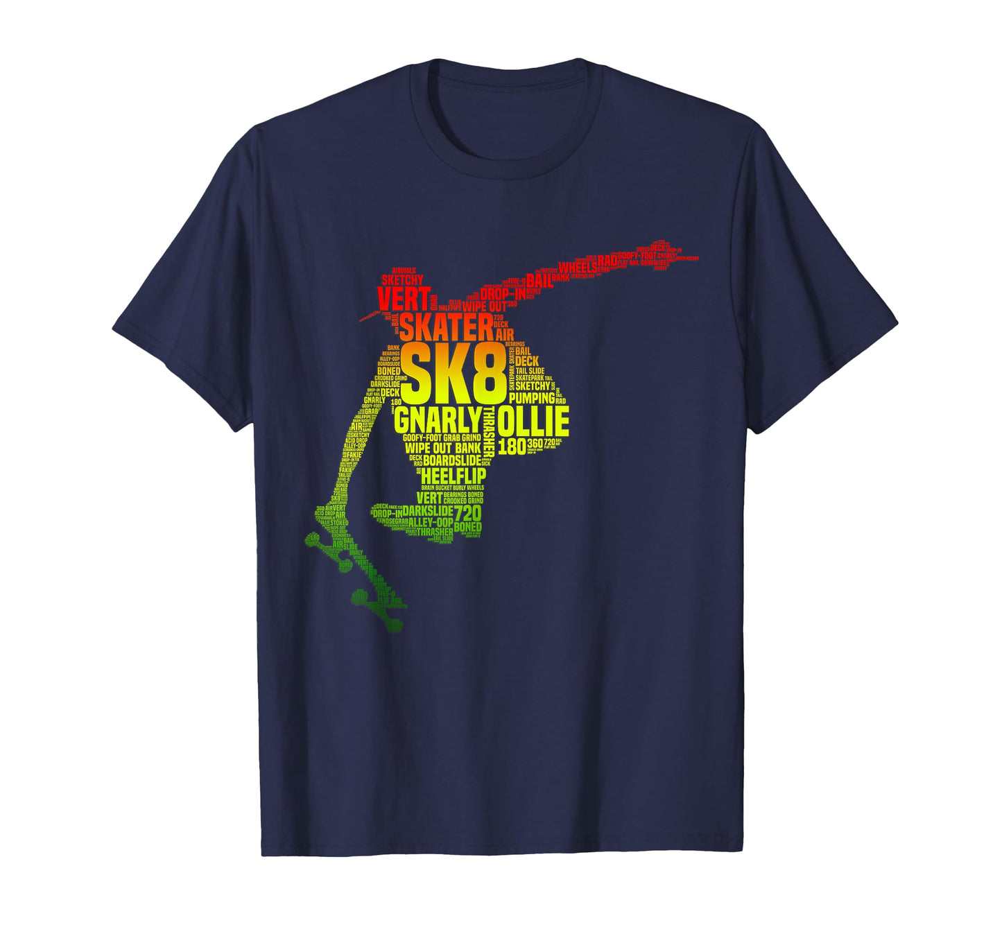 Skateboard Shirts for Boys Skater Slang Retro Skaterboarding T-Shirt