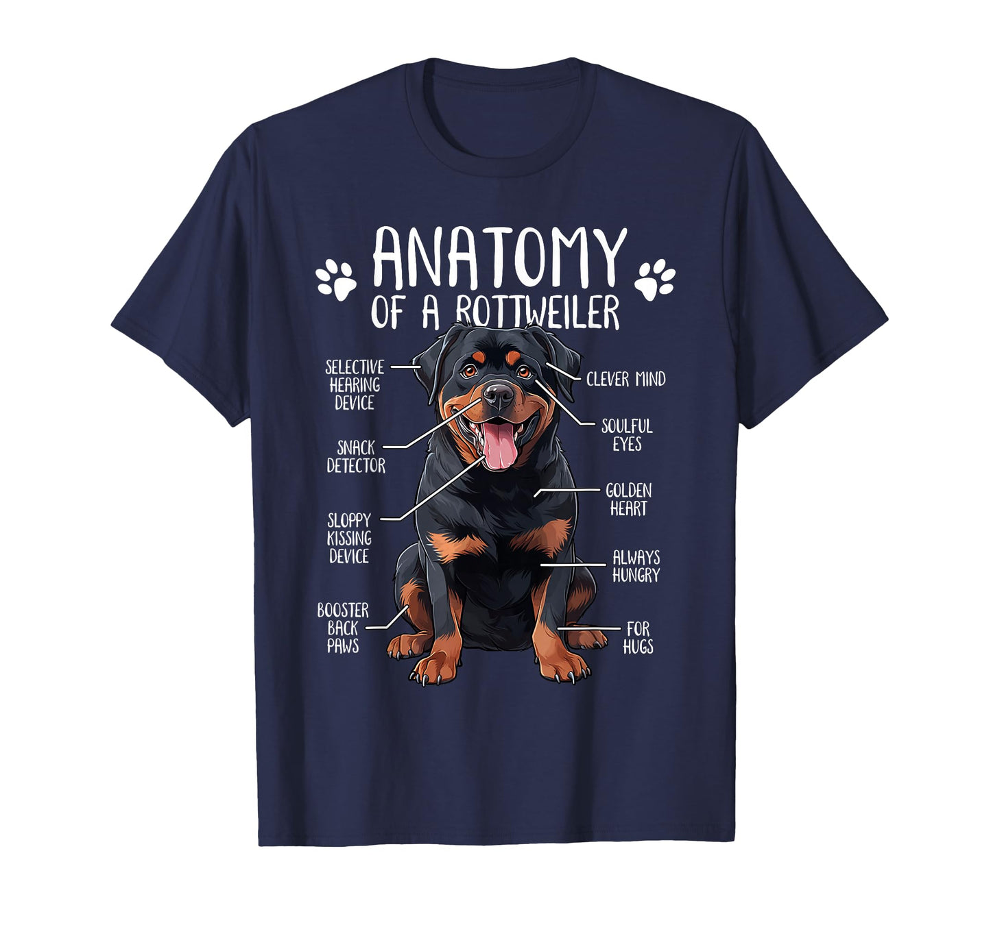 Funny Anatomy Rottweiler Dog Owner Rottie Dad Mom Pet Lover T-Shirt