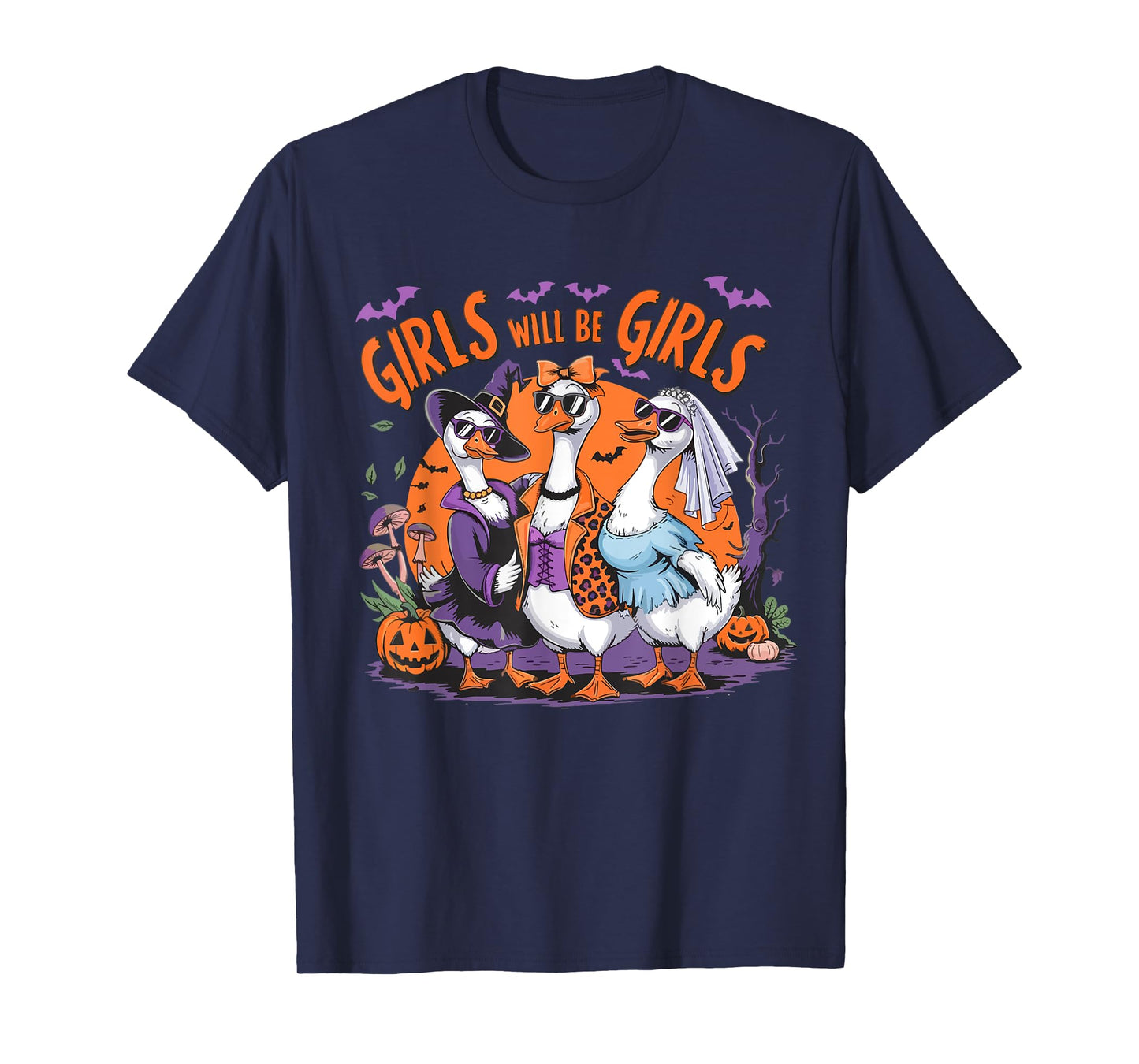 Girl Will be Girls Spooky Feminist Halloween Costume Women T-Shirt