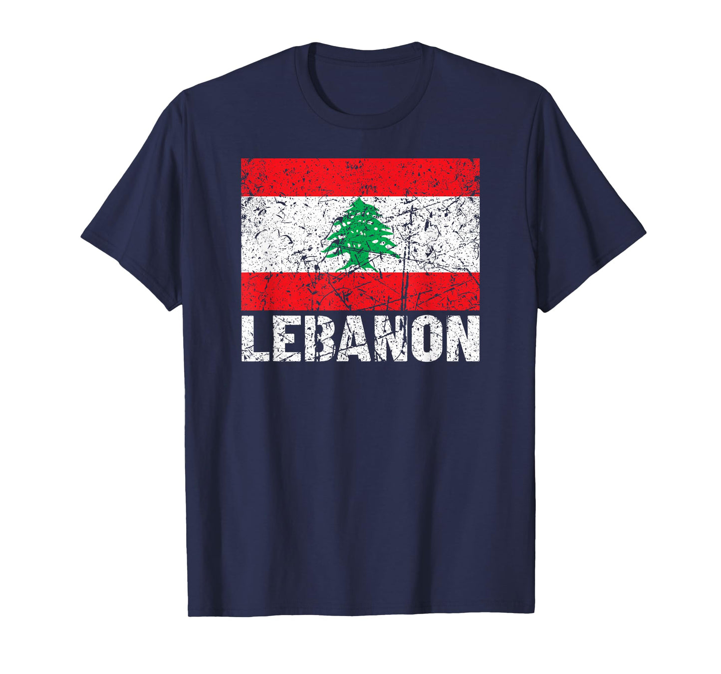 Lebanese Flag Of Lebanon Distressed Men Women Kids T-Shirt