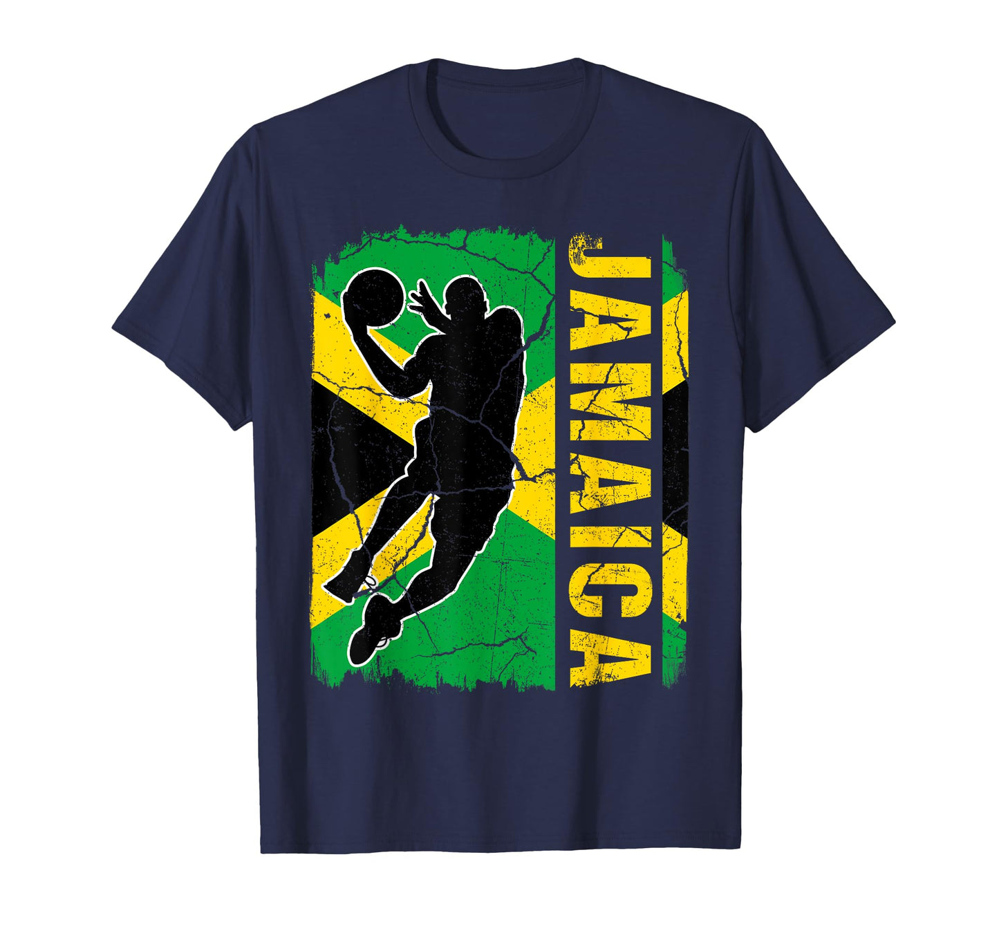 Jamaican Basketball Player Jamaica Flag Basketball Fans T-Shirt