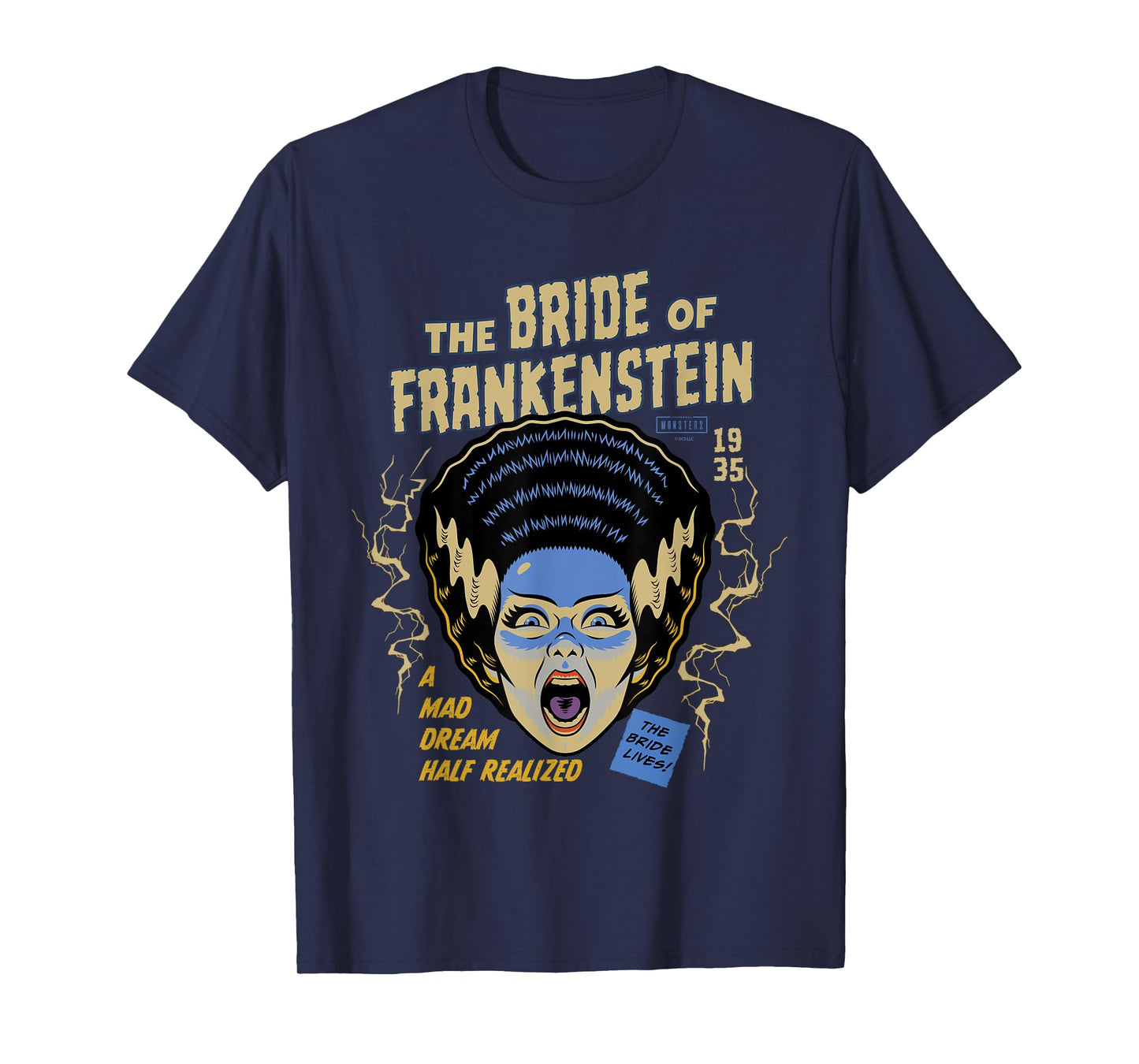 Universal Monsters Bride Vintage Halloween Mask T-Shirt