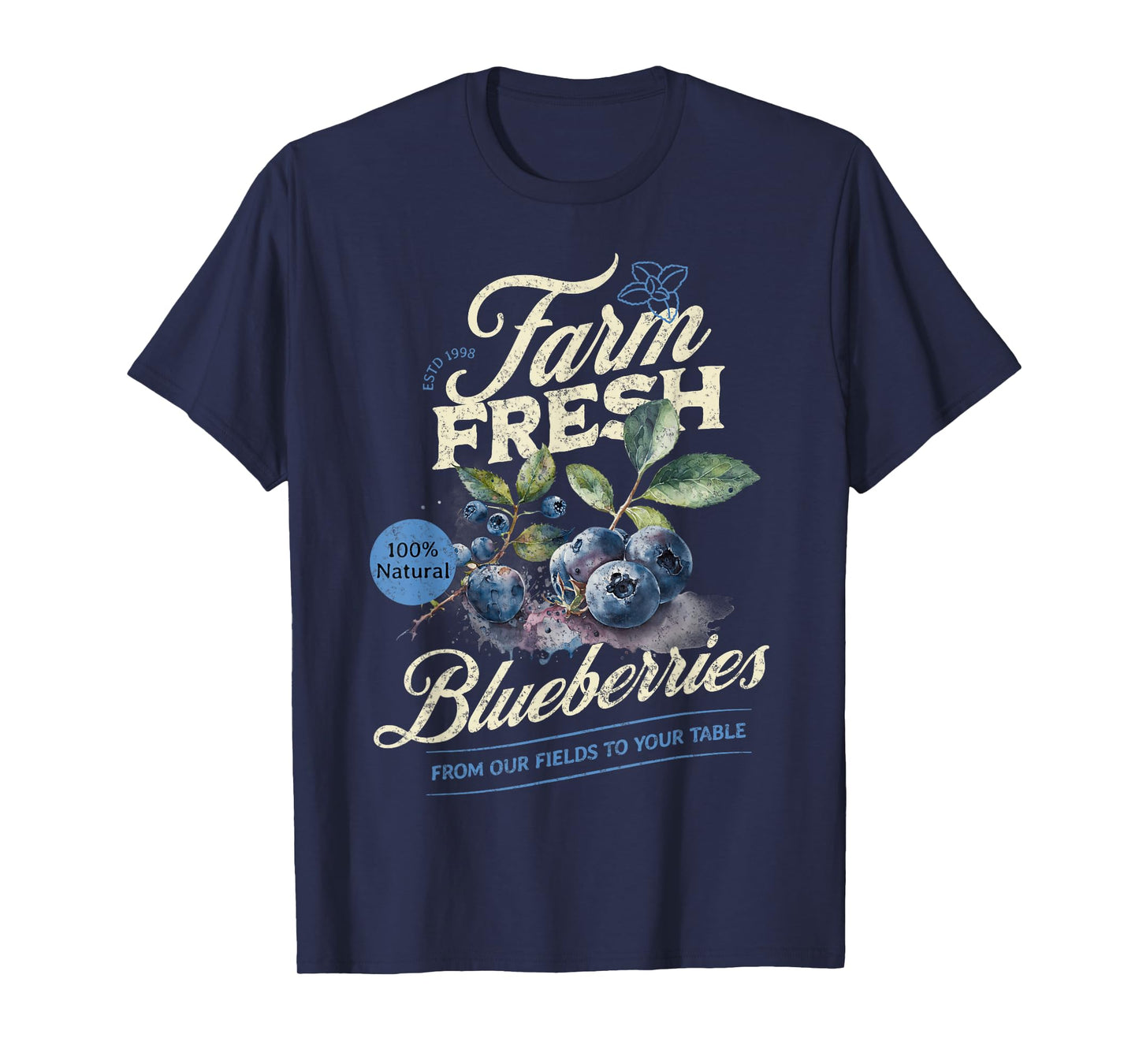 Farm Fresh Organic Blueberries Farmer's Market Homegrown T-Shirt