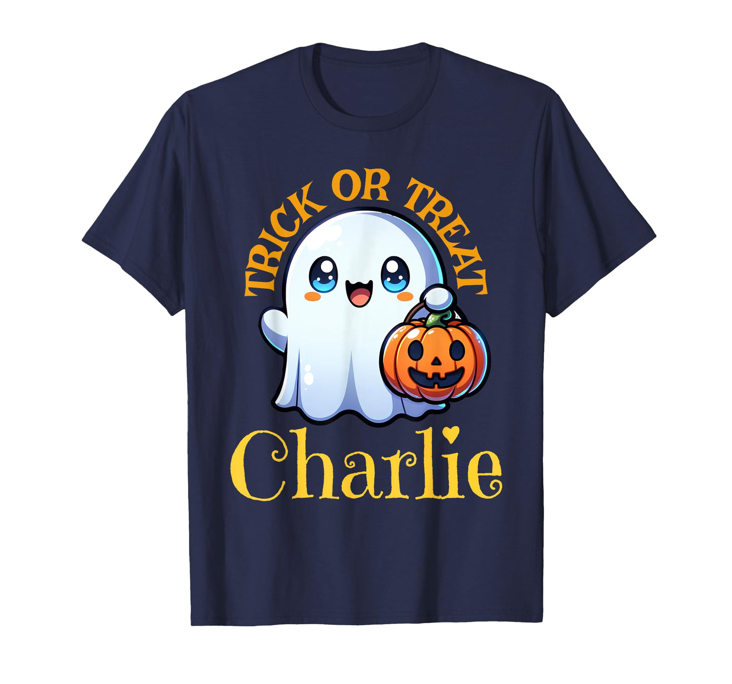 Charlie Personalized Name Cute Ghost Halloween T-Shirt