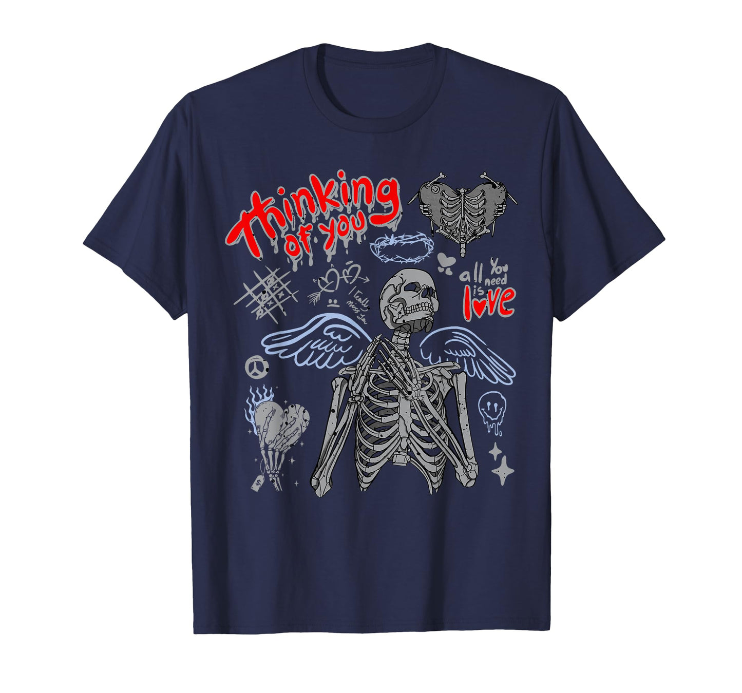 Thinking Skeleton Reimagined 5s Matching Tee For Men Women T-Shirt