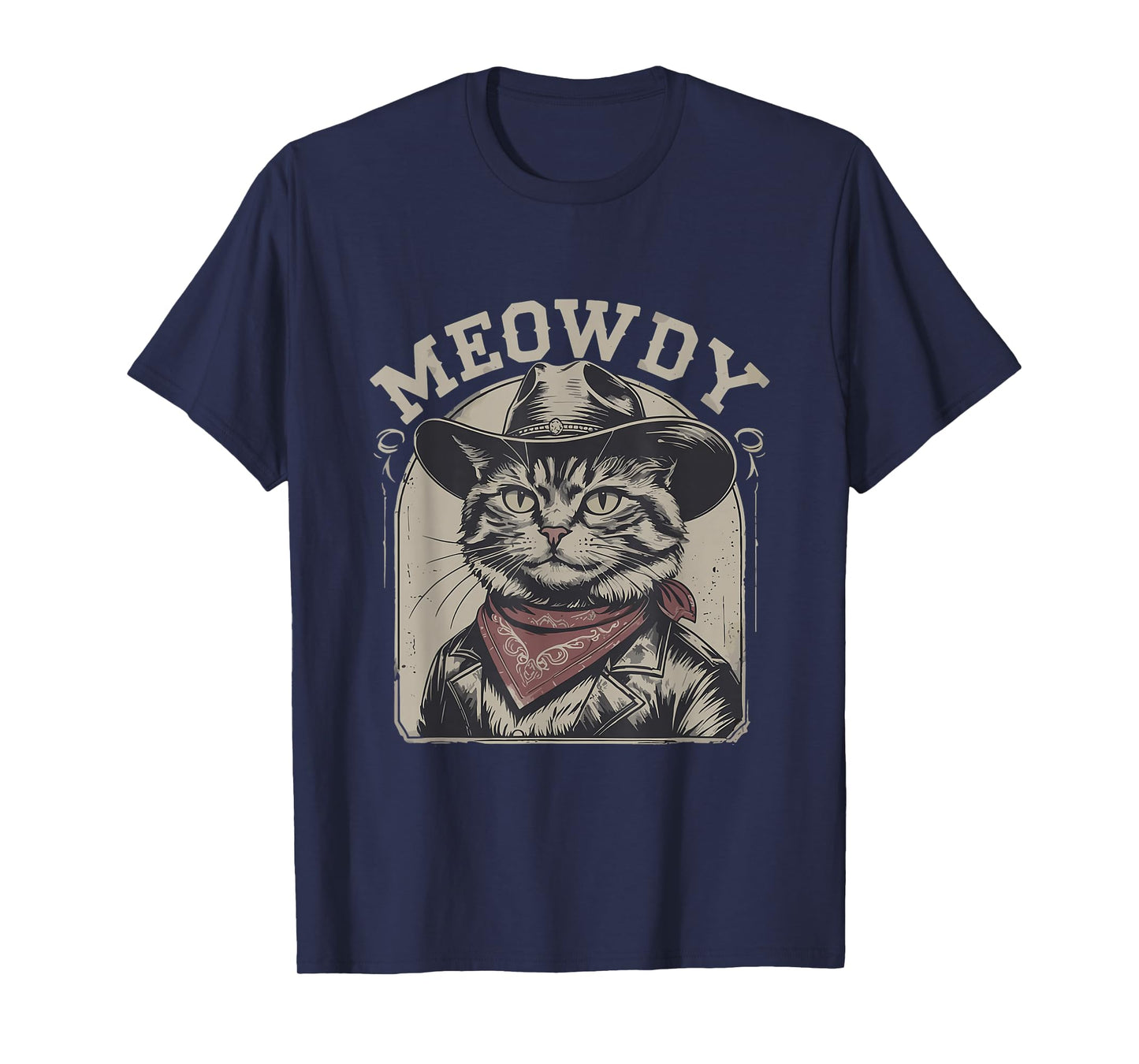 Meowdy Country Music Vintage Funny Western Cowboy Cat T-Shirt