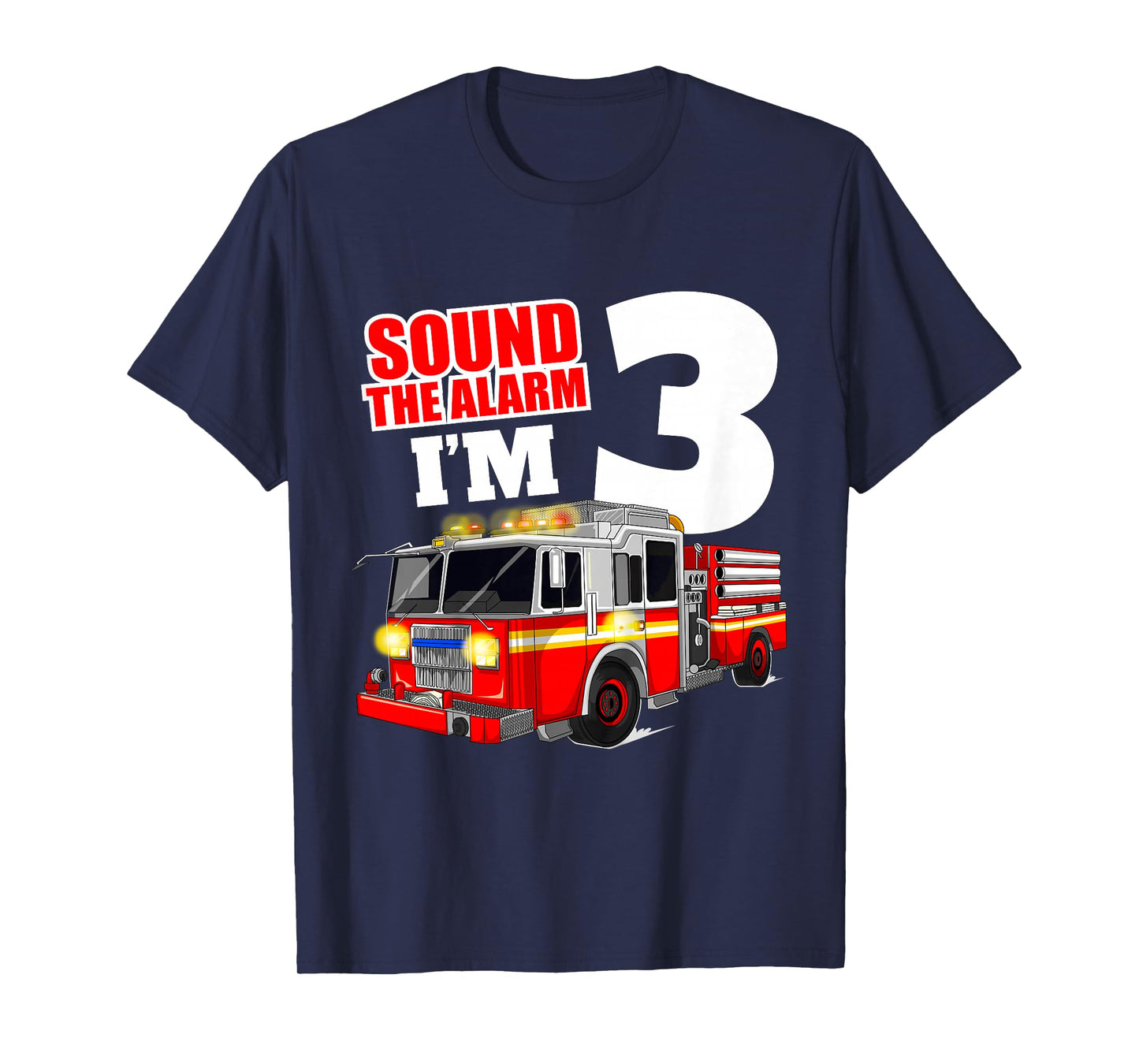 Fire Truck 3rd Birthday Boy Toddler Firefighter T-Shirt
