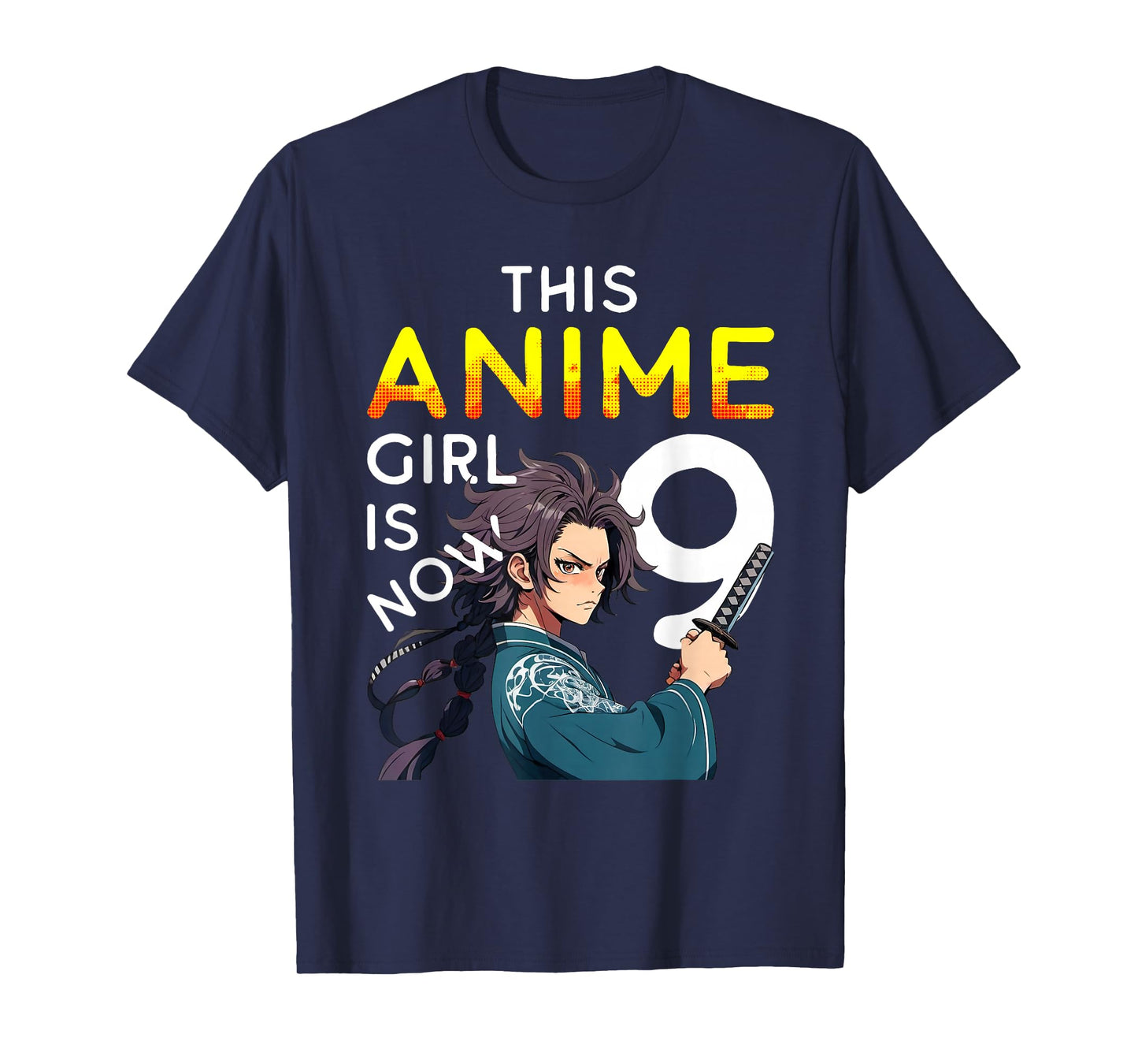 This Anime Girl Is Now 9 Years Old 9th Birthday Kawaii Kids T-Shirt