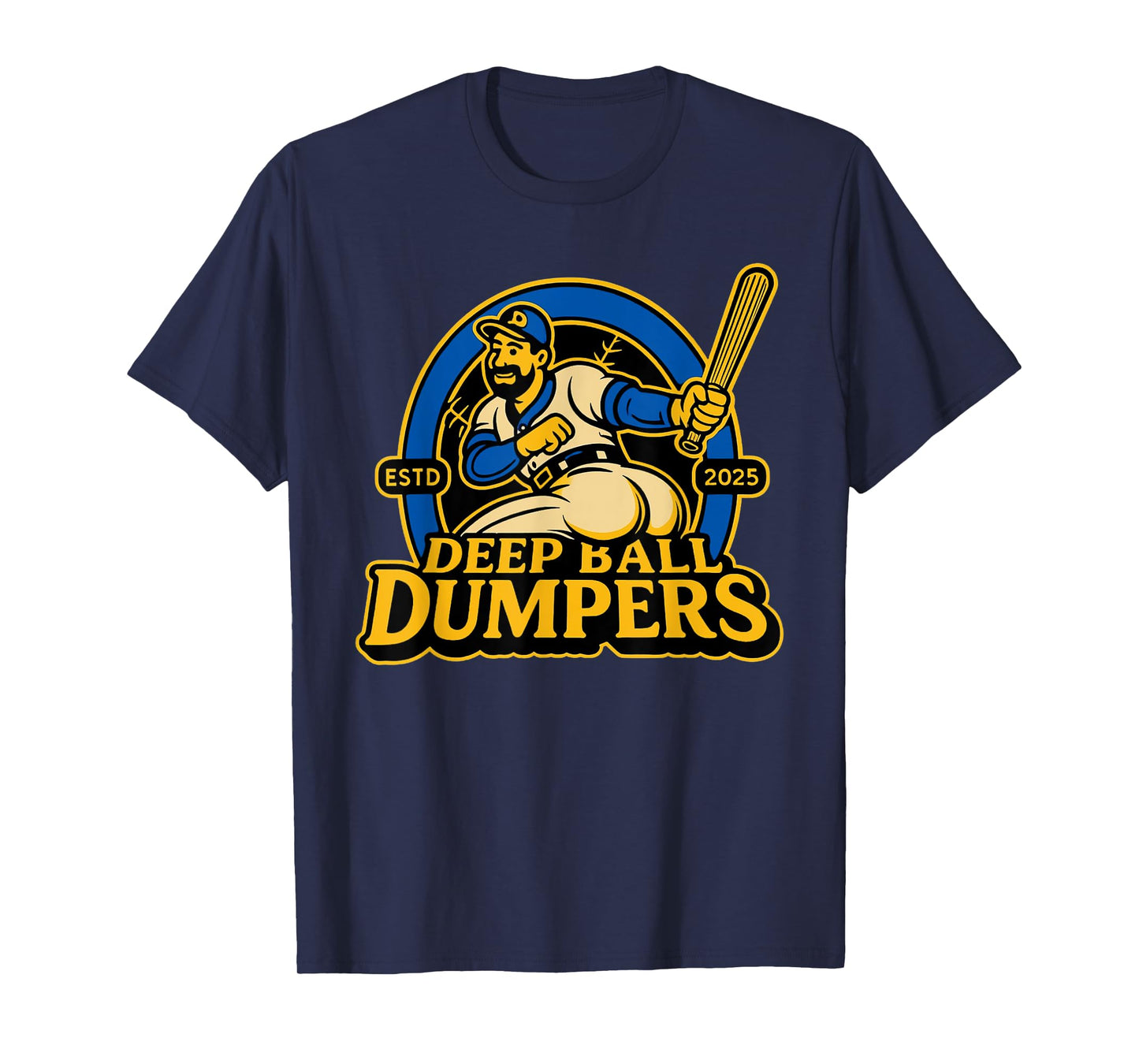 Deep Ball Dumpers Funny Retro Baseball Mascot T-Shirt