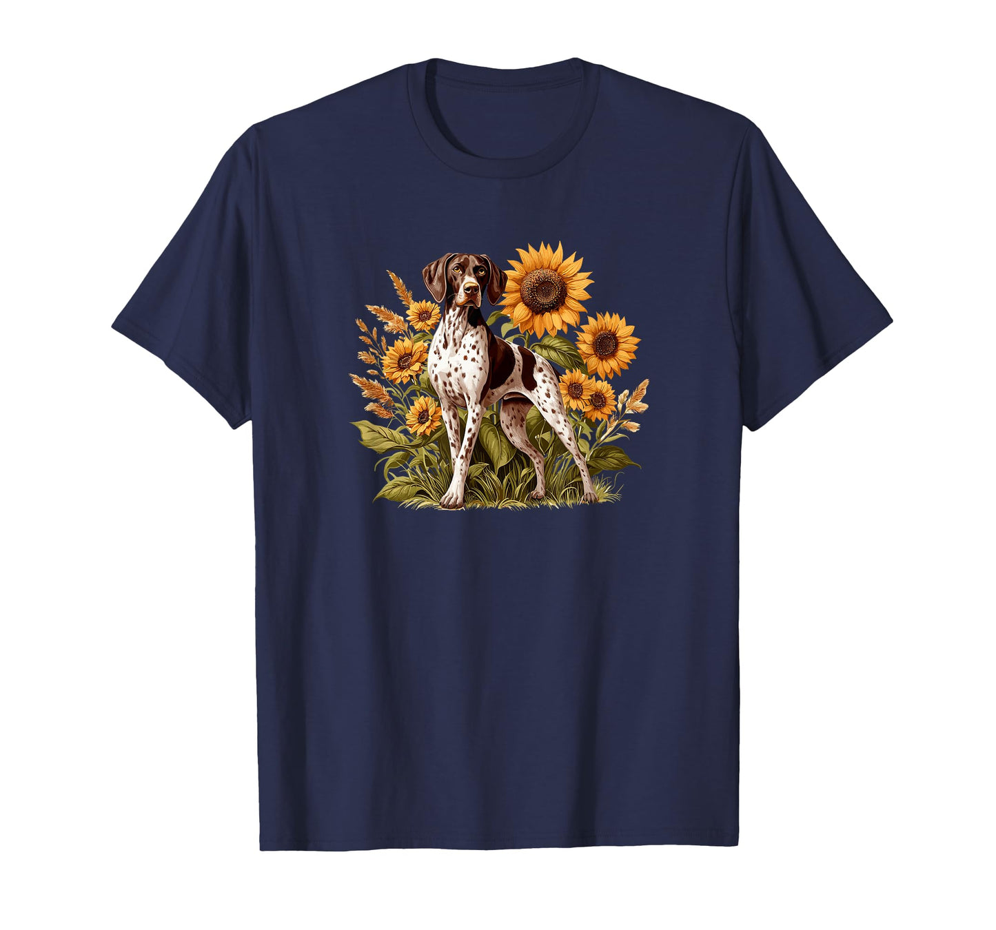 GSP Hunting Dog Sunflowers German Shorthaired Pointer T-Shirt