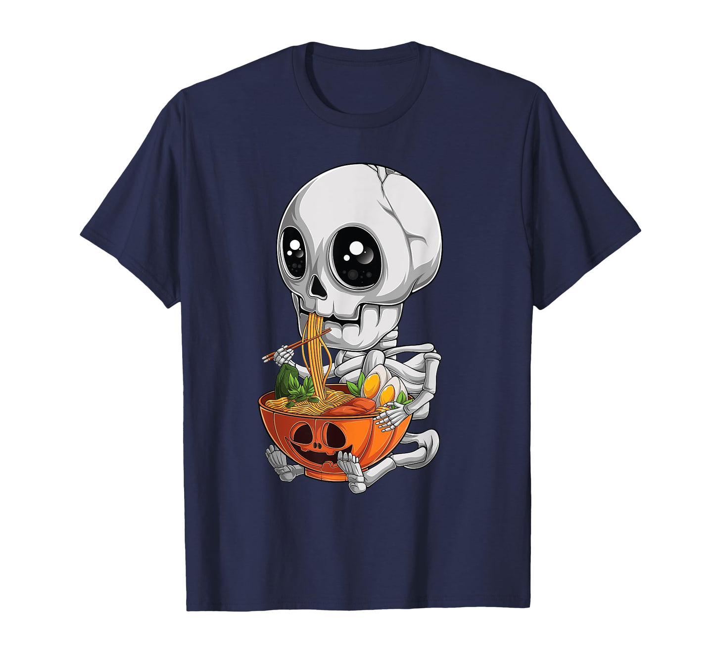 kawaii japanese anime Skeleton Halloween ramen Food Lovers T-Shirt