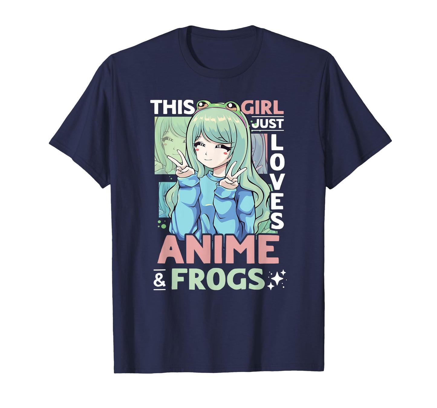 Anime and Frog This Girl Just Loves Anime and Frogs Girls T-Shirt