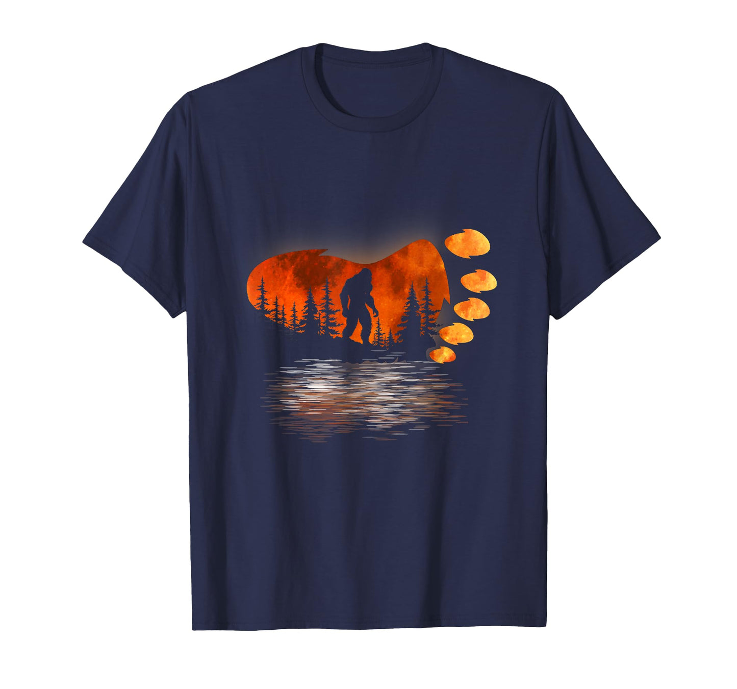 Bigfoot Sasquatch Full Moon In The Forest For Men Women Kids T-Shirt