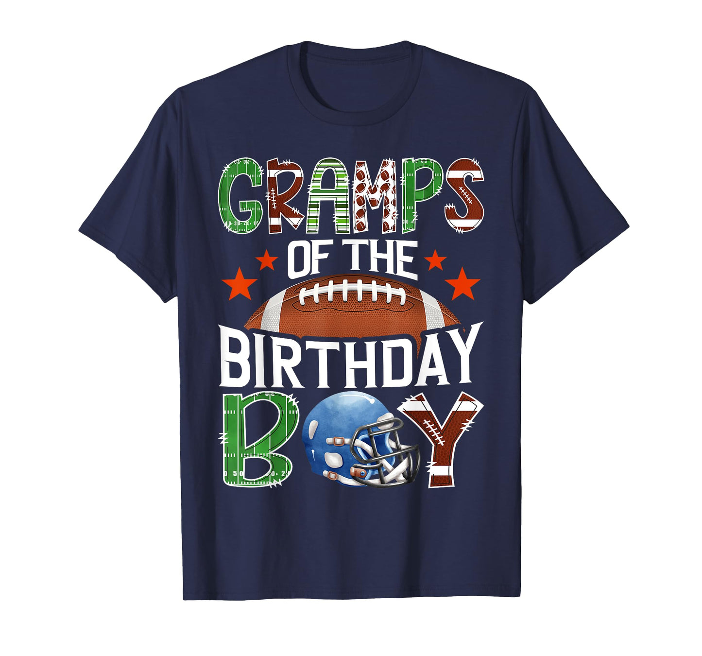 Gramps Of The Birthday Boy Football 1St Year Down Birthday T-Shirt