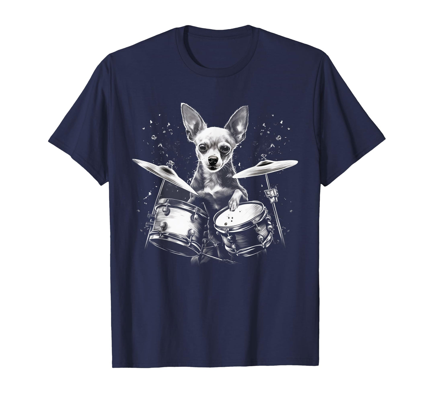 Funny Chihuahua Dog Playing Drums T-Shirt