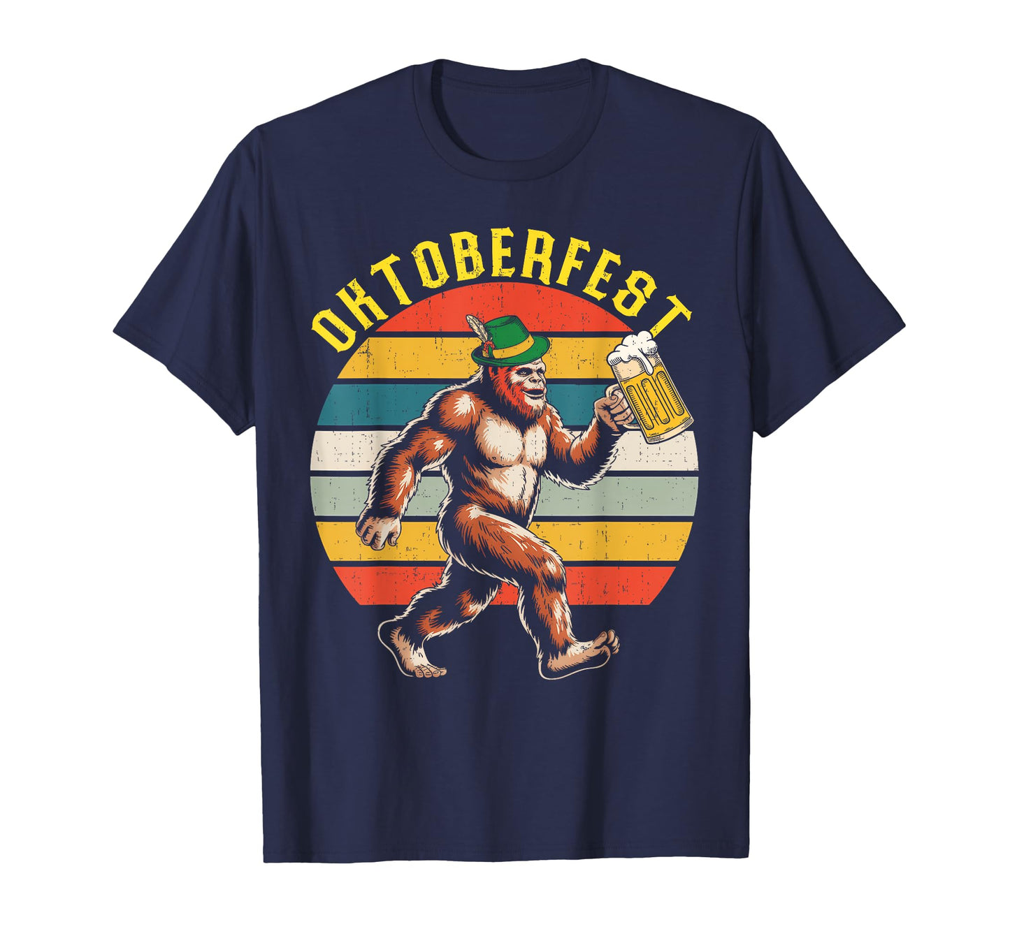Sasquatch Oktoberfest Funny Beer Mug Bavarian Hat Men Women T-Shirt