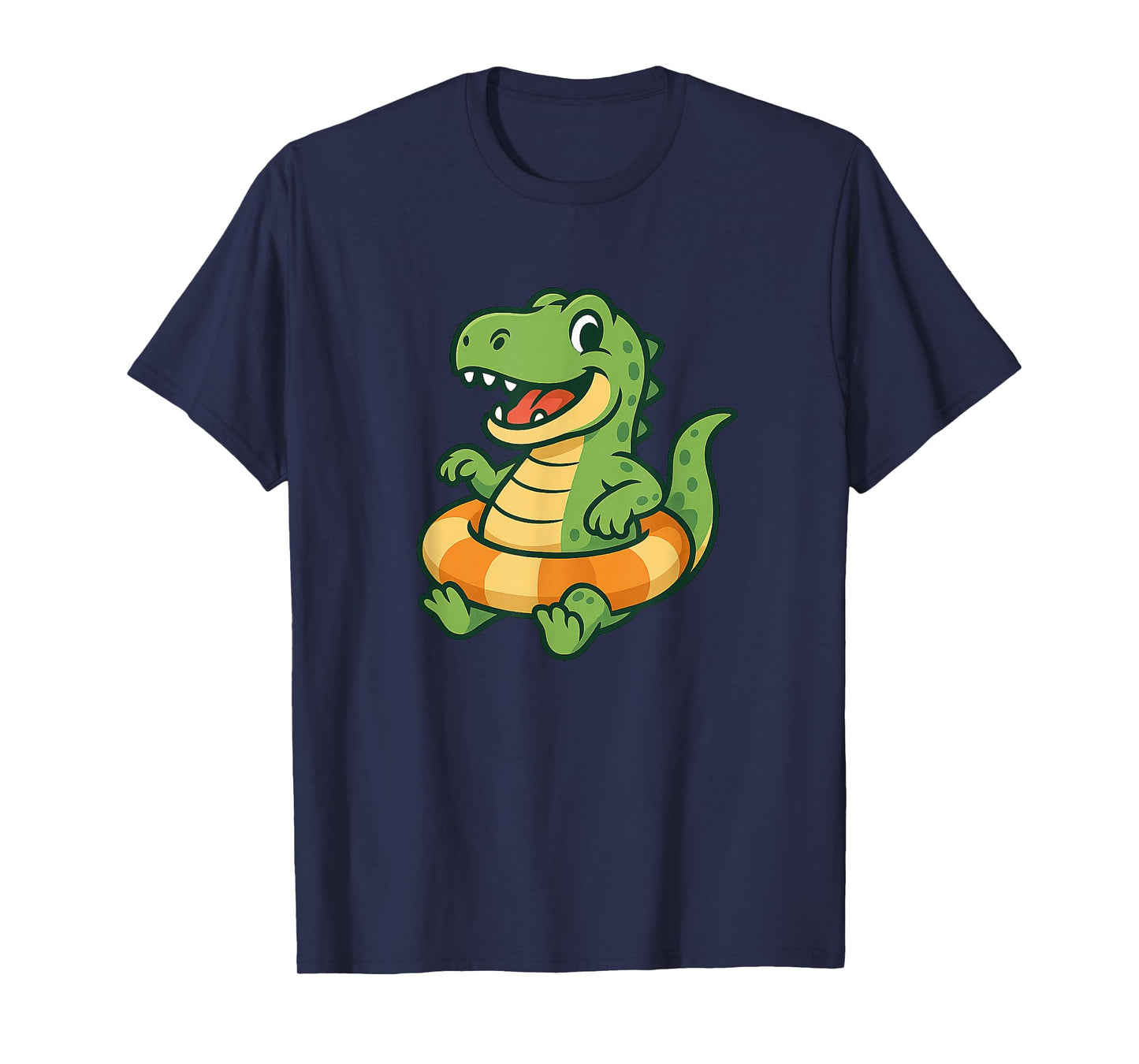 Happy Dinosaur with Vacation Pool Ring for Boys and Girls T-Shirt