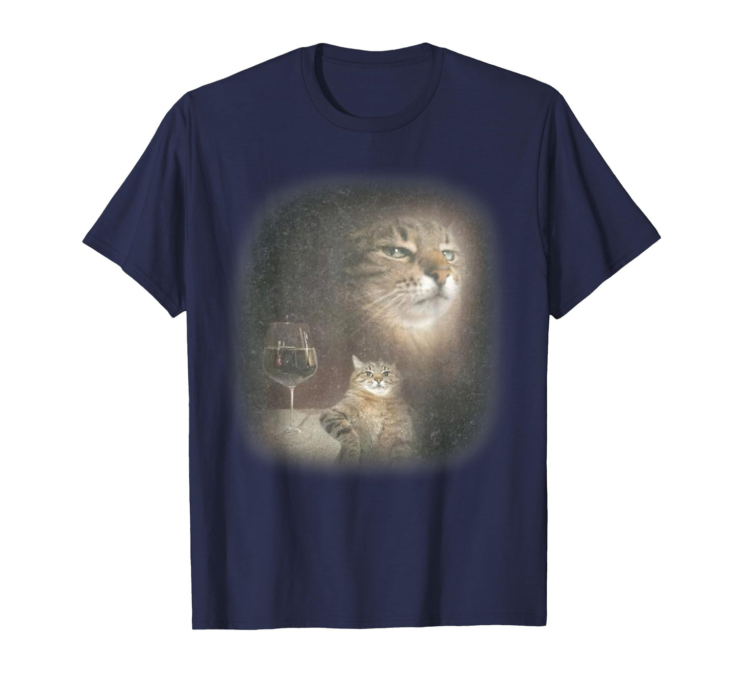 Retro Funny Vintage Cat Portrait Meme Cringe T-Shirt
