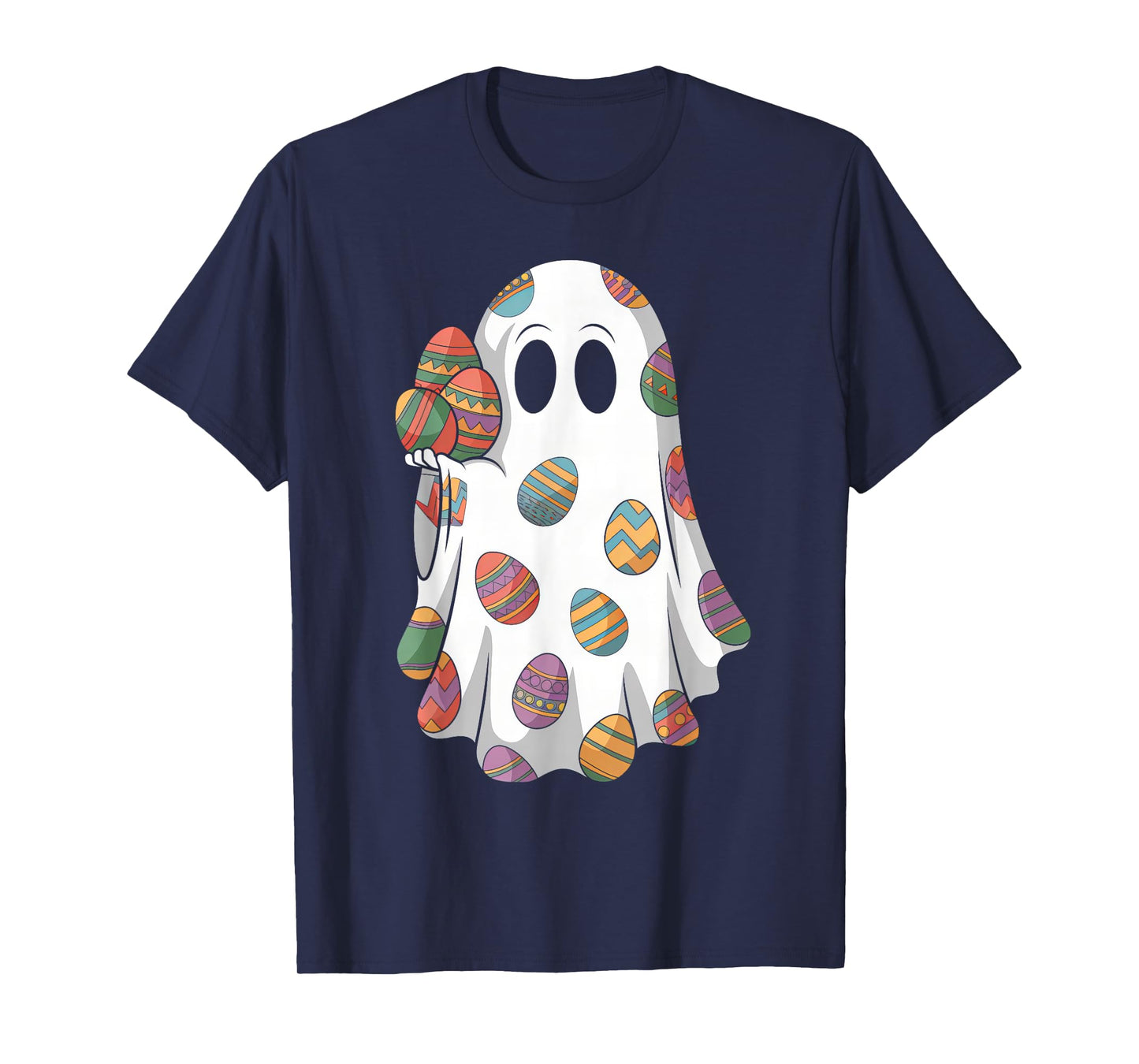 Rainbow Boo Egg Bunny Happy Easter Day Spooky Season Funny T-Shirt
