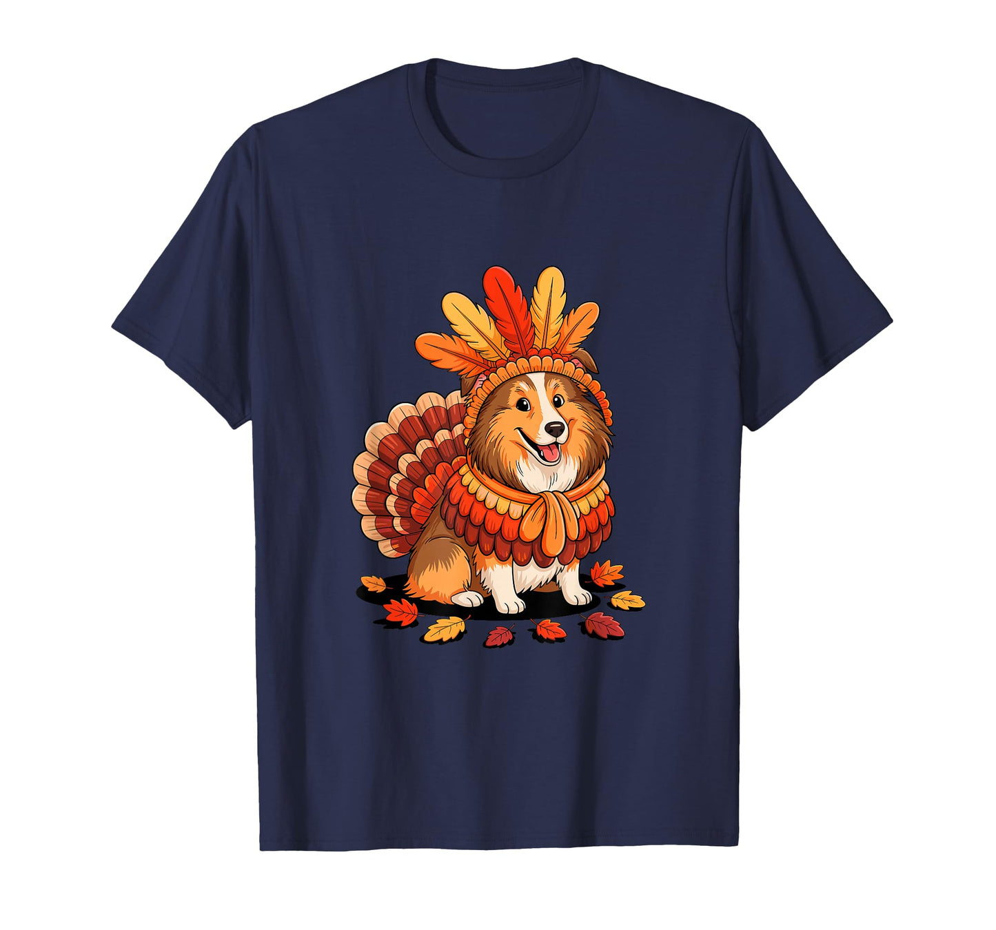 Thanksgiving Turkey Shetland Sheepdog Sheltie T-Shirt