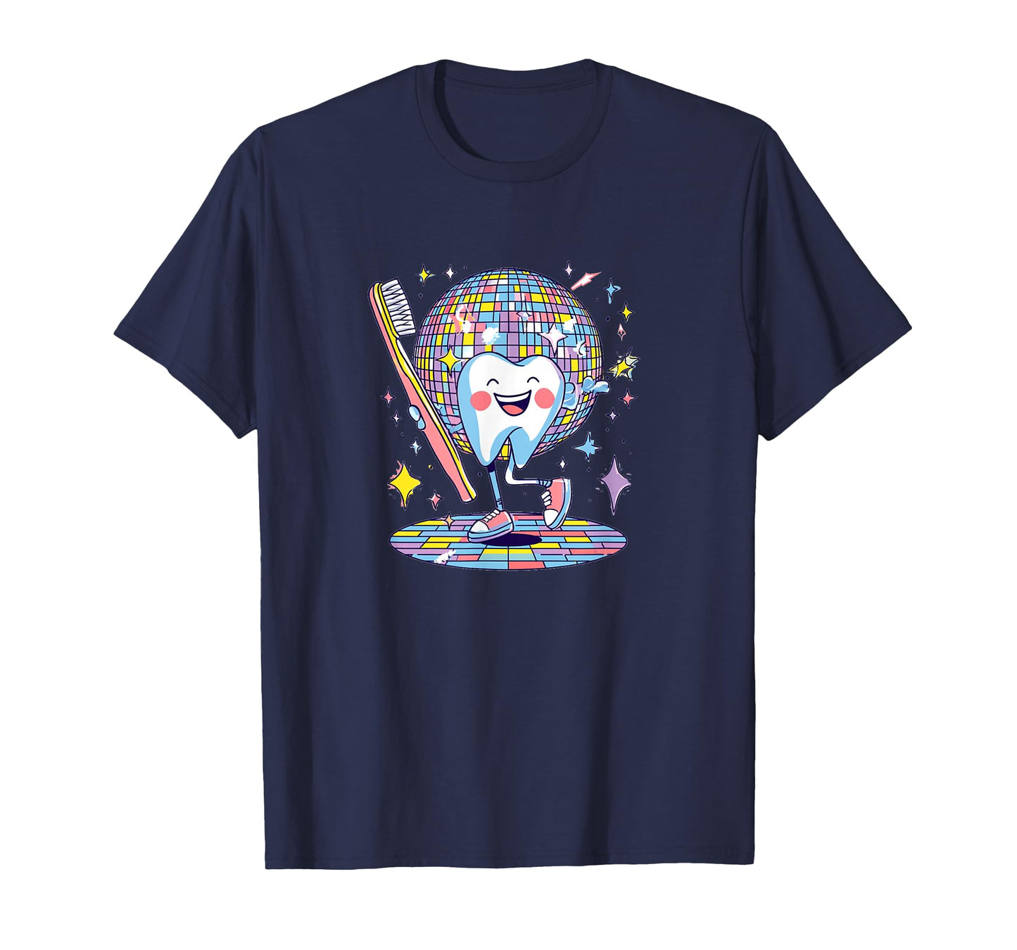 Cool Tooth Fairy Costume with Toothbrush in Retro Disco T-Shirt
