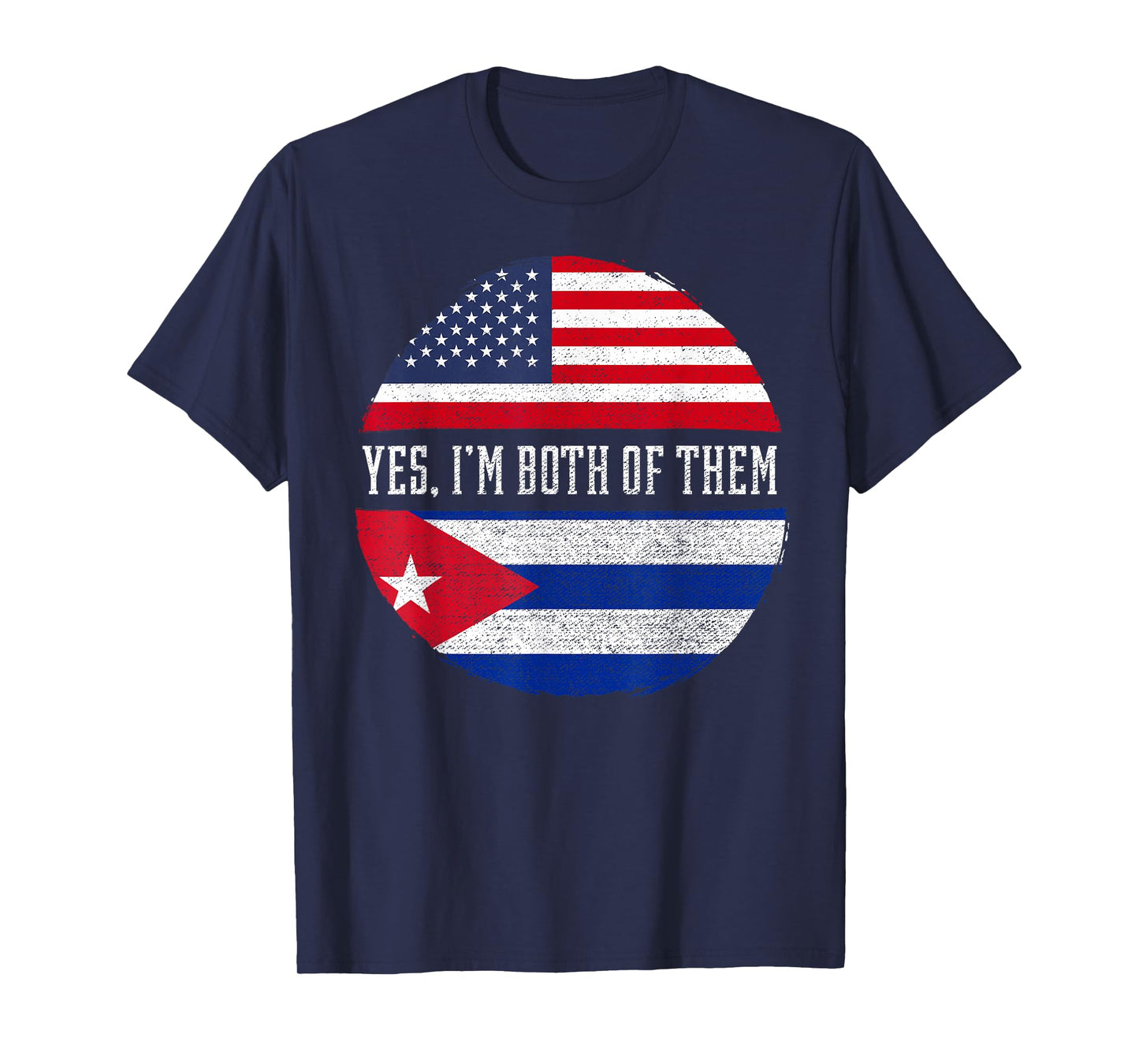 Half American Half Cuban USA Flag Cuba Heritage DNA T-Shirt