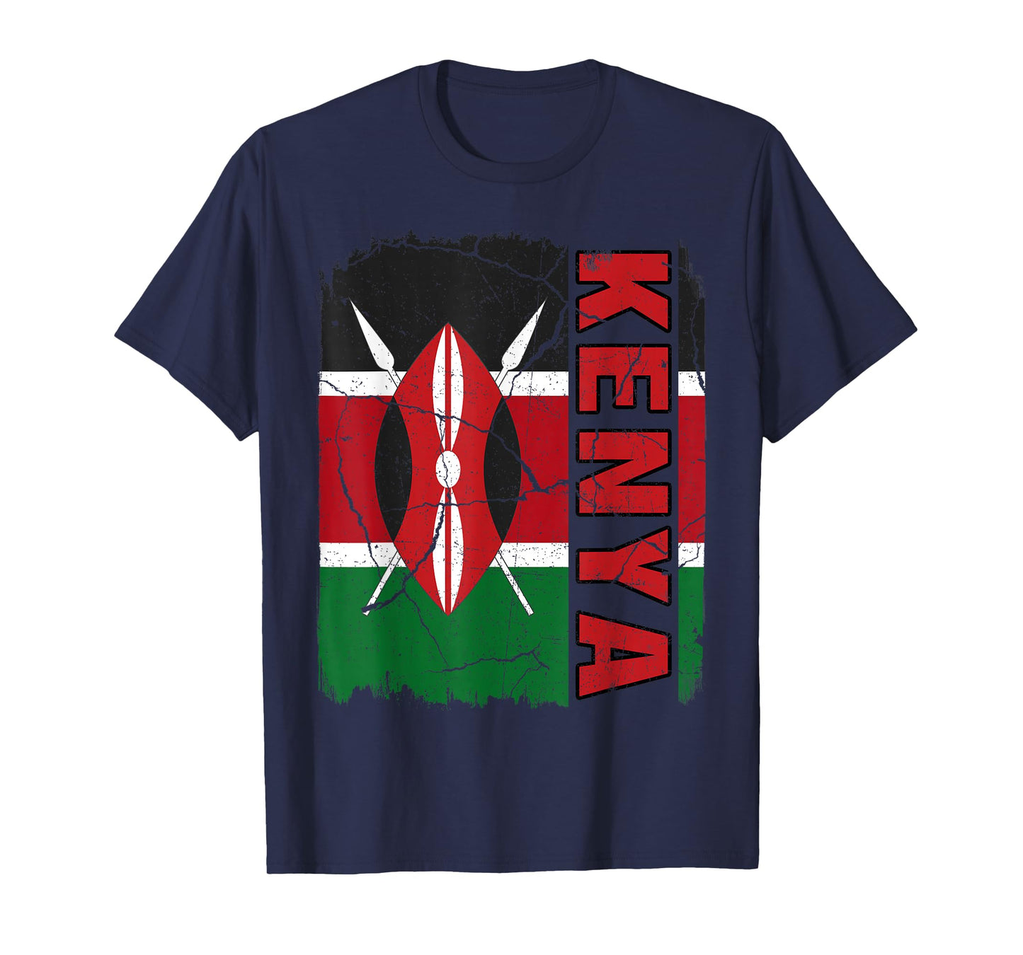 Vintage Kenyan Flag Kenya Pride Roots Heritage Gift T-Shirt