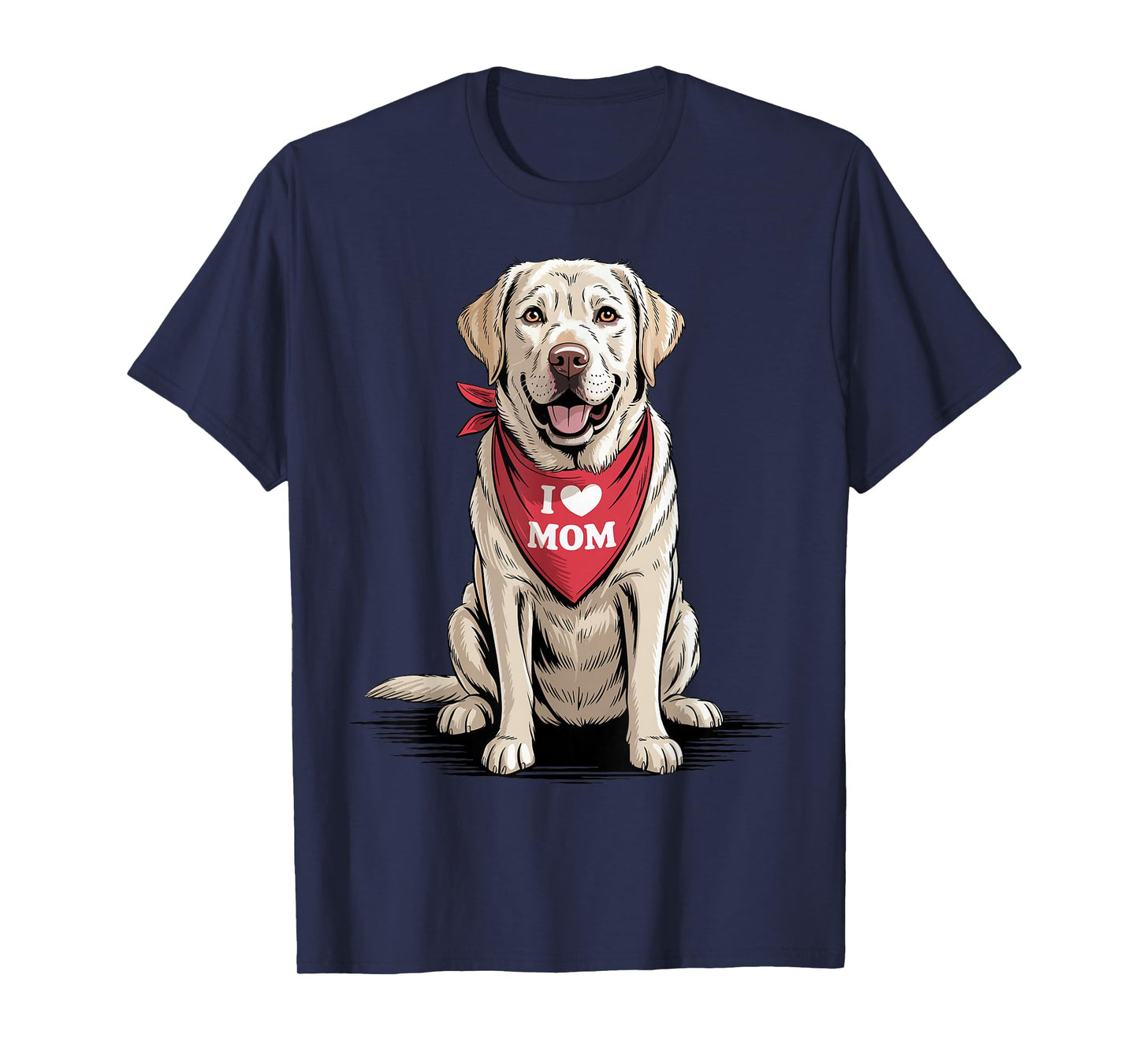 I Love Mom Yellow Labrador Retriever Lover Dog Mother's Day T-Shirt