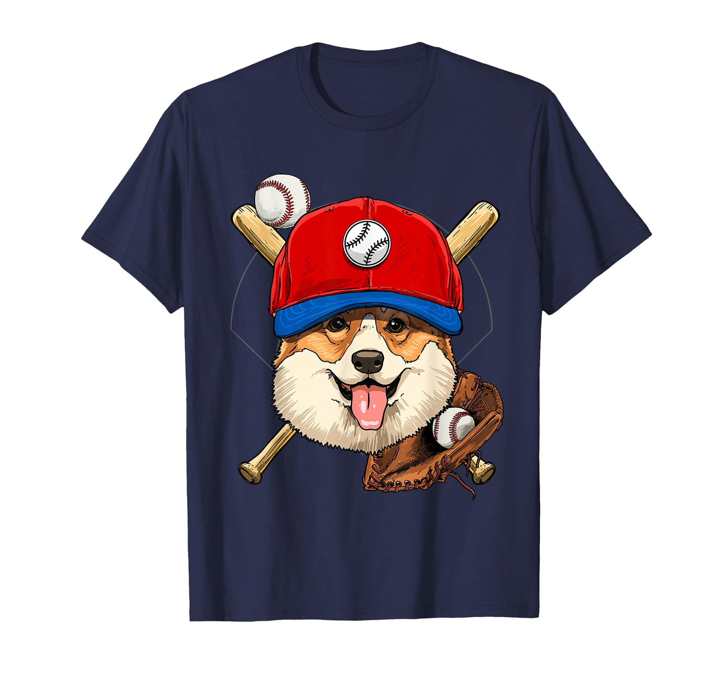 Corgi Baseball Dog Lovers Baseball Player T-Shirt