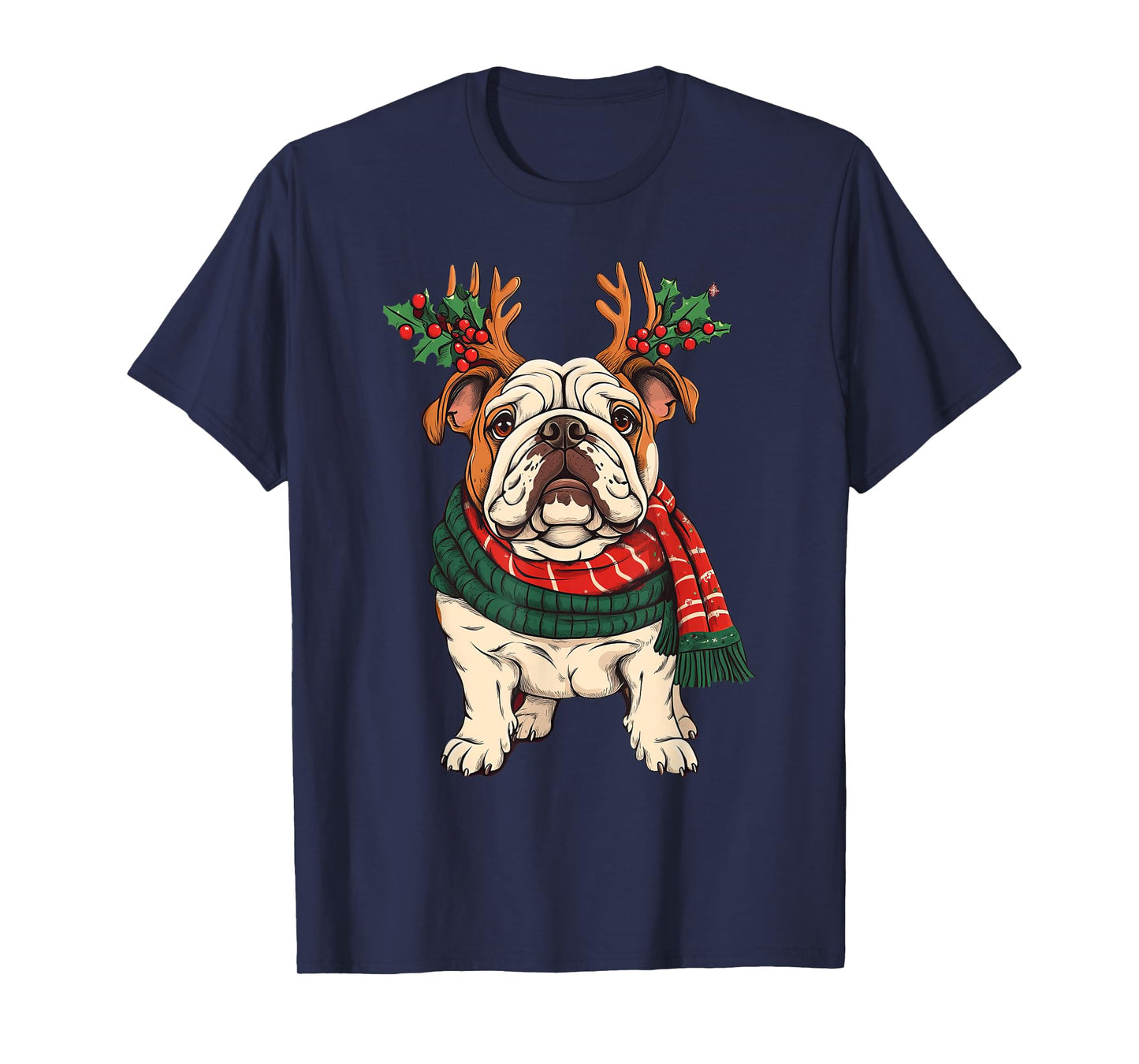 English Bulldog Dog Reindeer Christmas Xmas T-Shirt