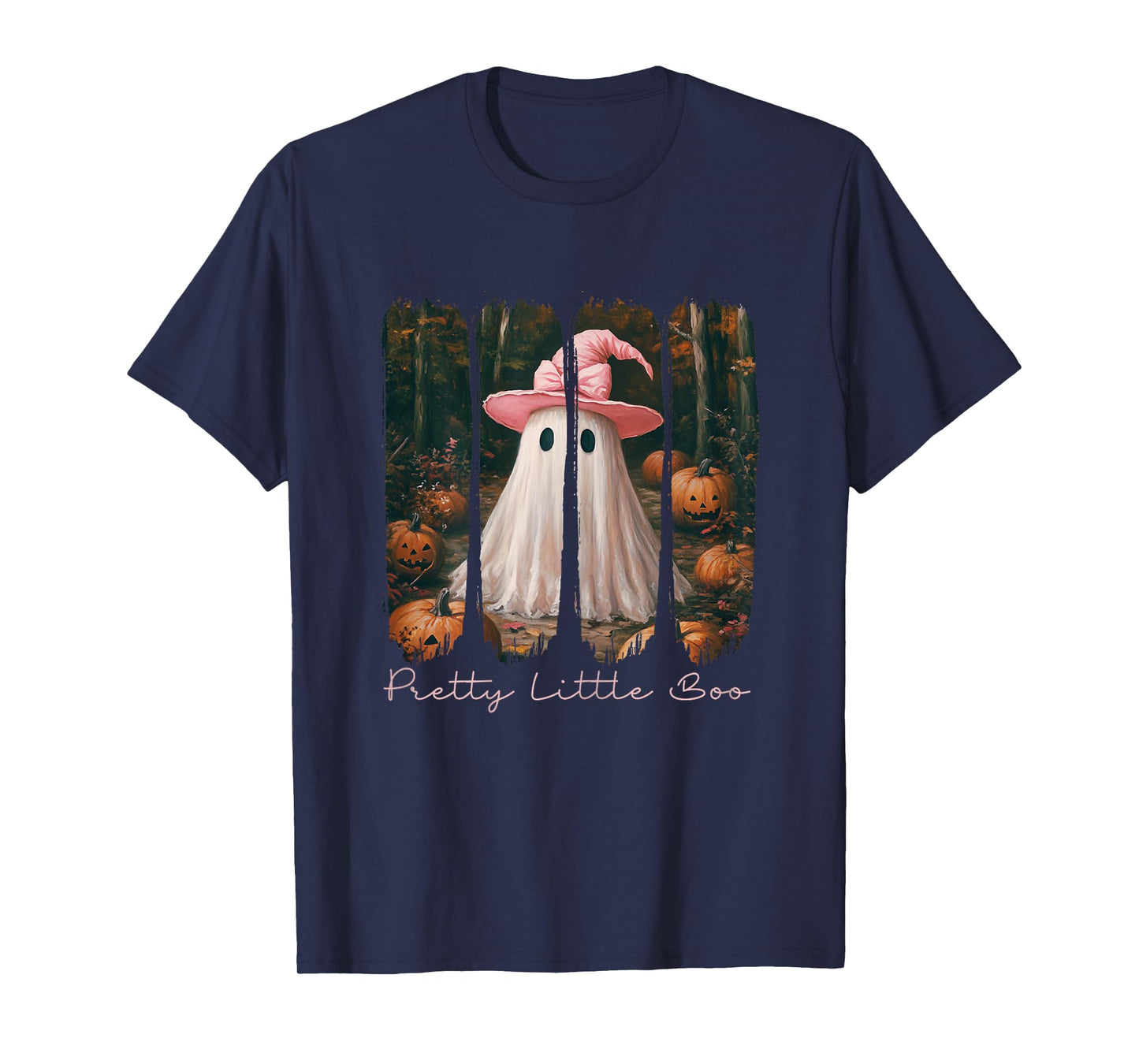 Pretty Little Boo Cute Ghost Pink Witch Hat Halloween T-Shirt