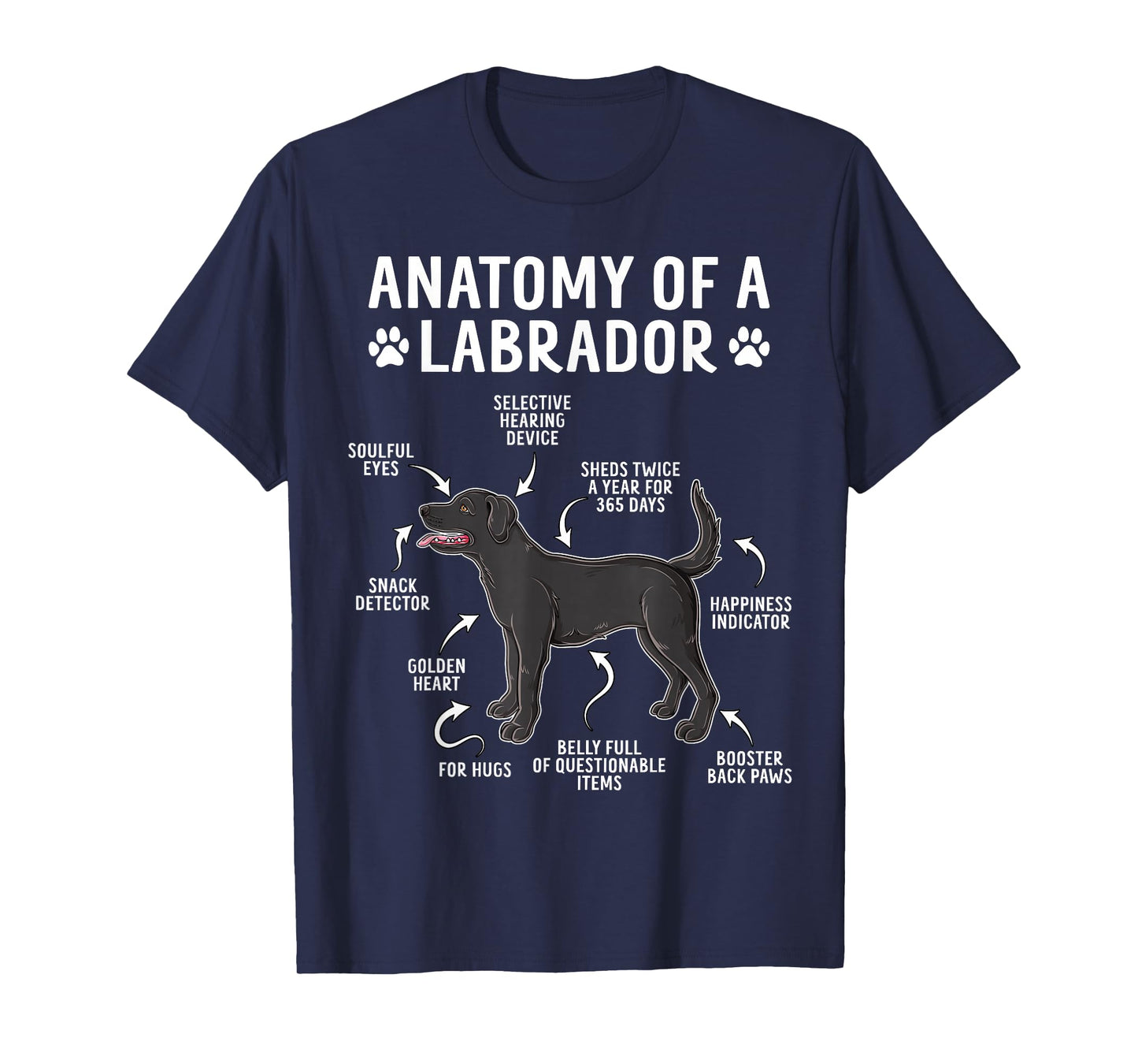 Anatomy Of A Labrador Retriever Funny Dog Black Labrador T-Shirt