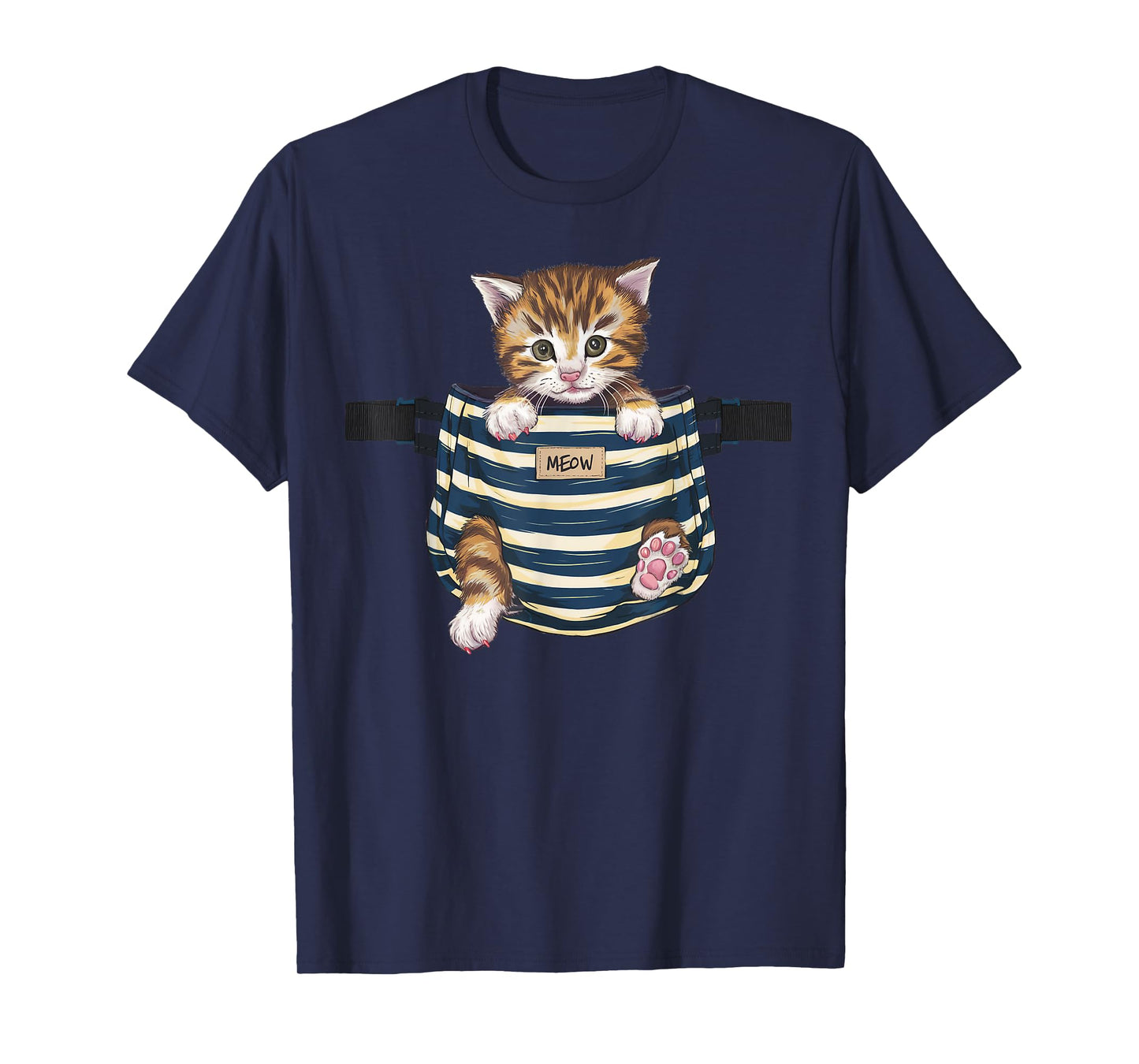 Cat Pocket Cute Kitten Gifts For Cat Lover Cat Mom Cat Dad T-Shirt for Men Women Kids