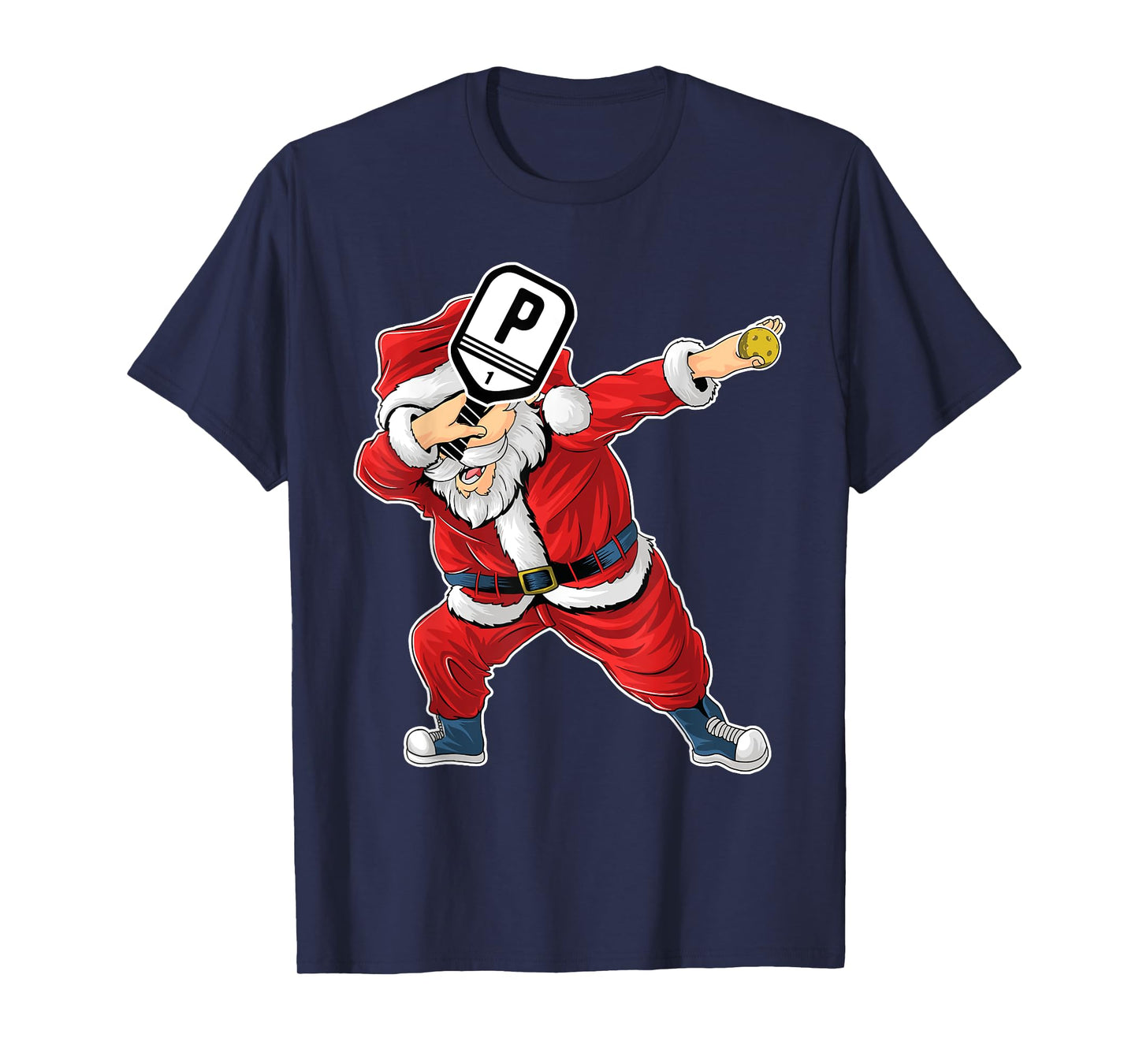 Santa Claus Pickleball Paddle Funny Pickleball Christmas T-Shirt