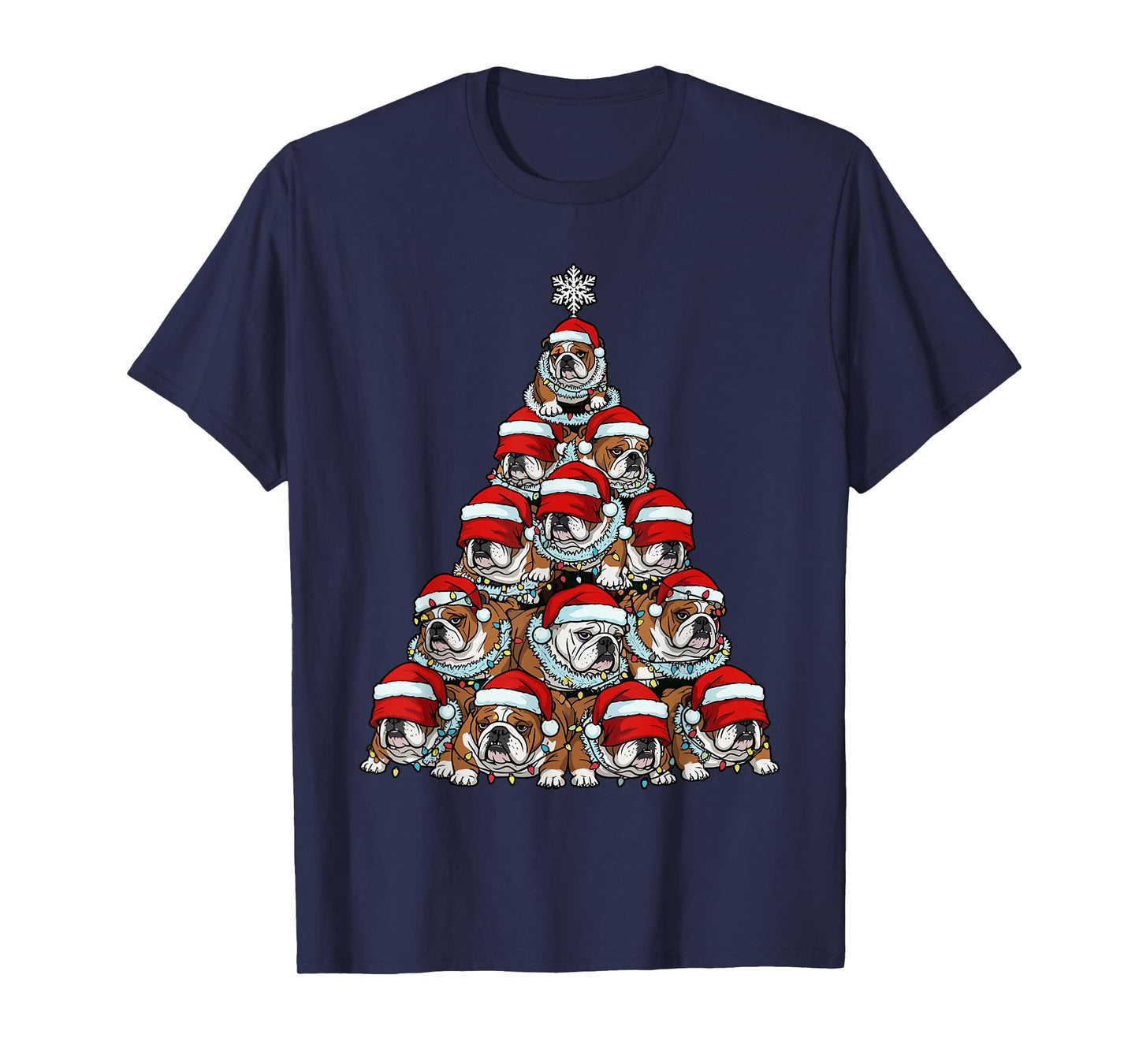 Dog Christmas Outfit, Bulldog Christmas Tree T-Shirt
