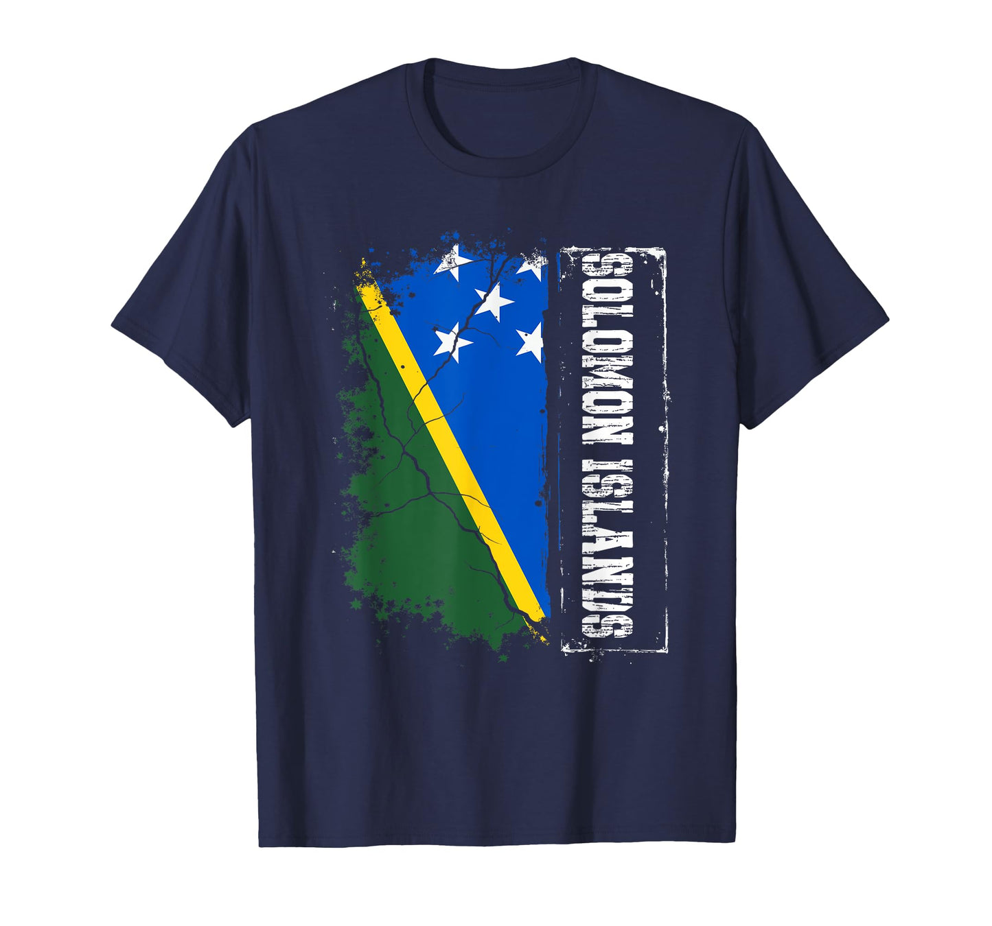 Retro Patriotic Soloman Islander Flag Solomon Islands T-Shirt