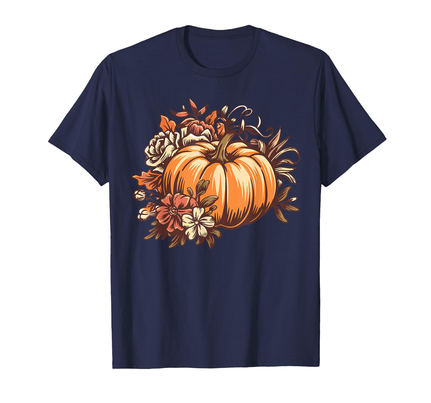 Fall Shirt Women Vintage Pumpkin Autumn Graphic Thanksgiving T-Shirt