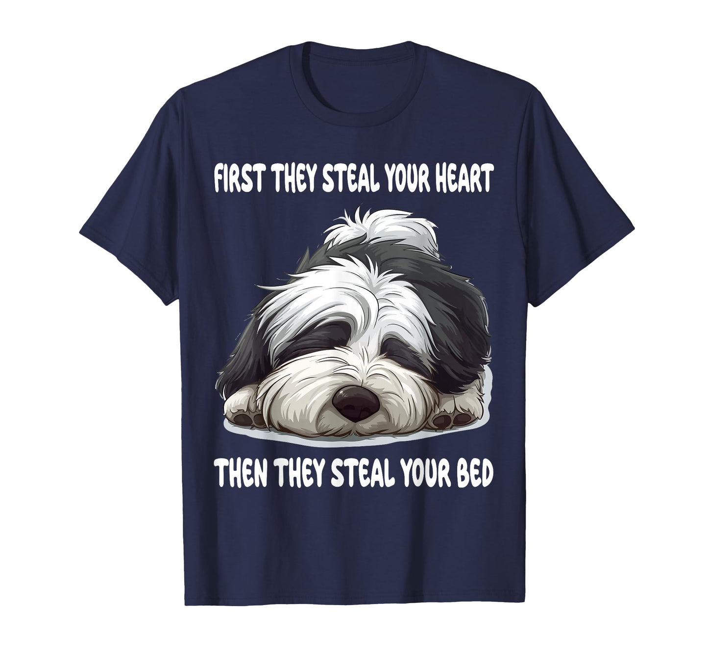 Old English Sheepdog Sleeping Pajamas Nightgown T-Shirt