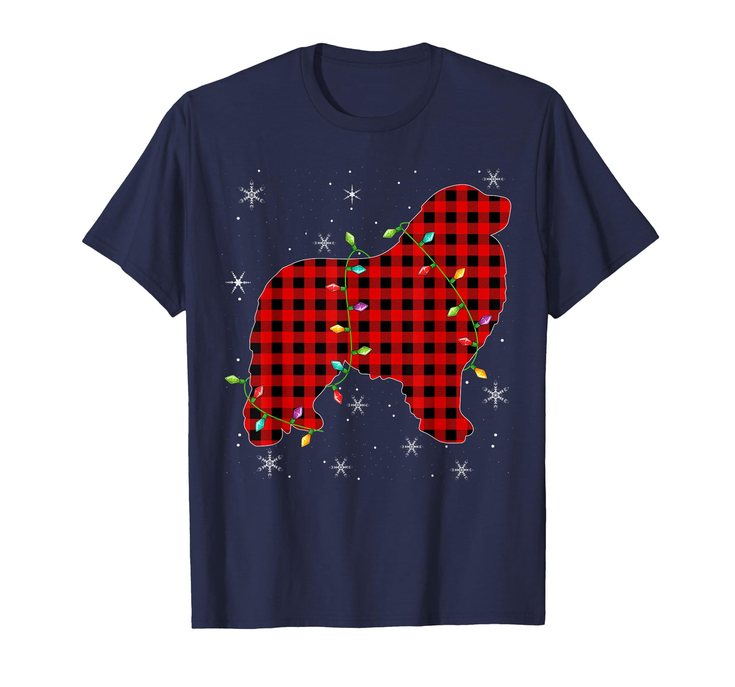 Buffalo Plaid Matching Great Pyrenees Dog Christmas Pajama T-Shirt