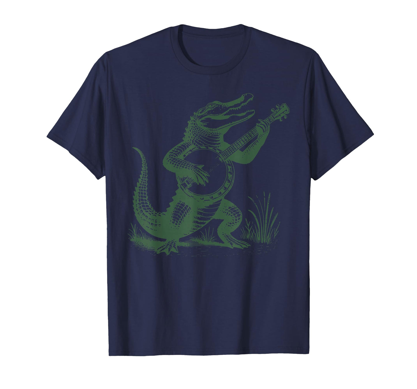 Retro 90s Alligator Playing Banjo Musician Animal Lover T-Shirt