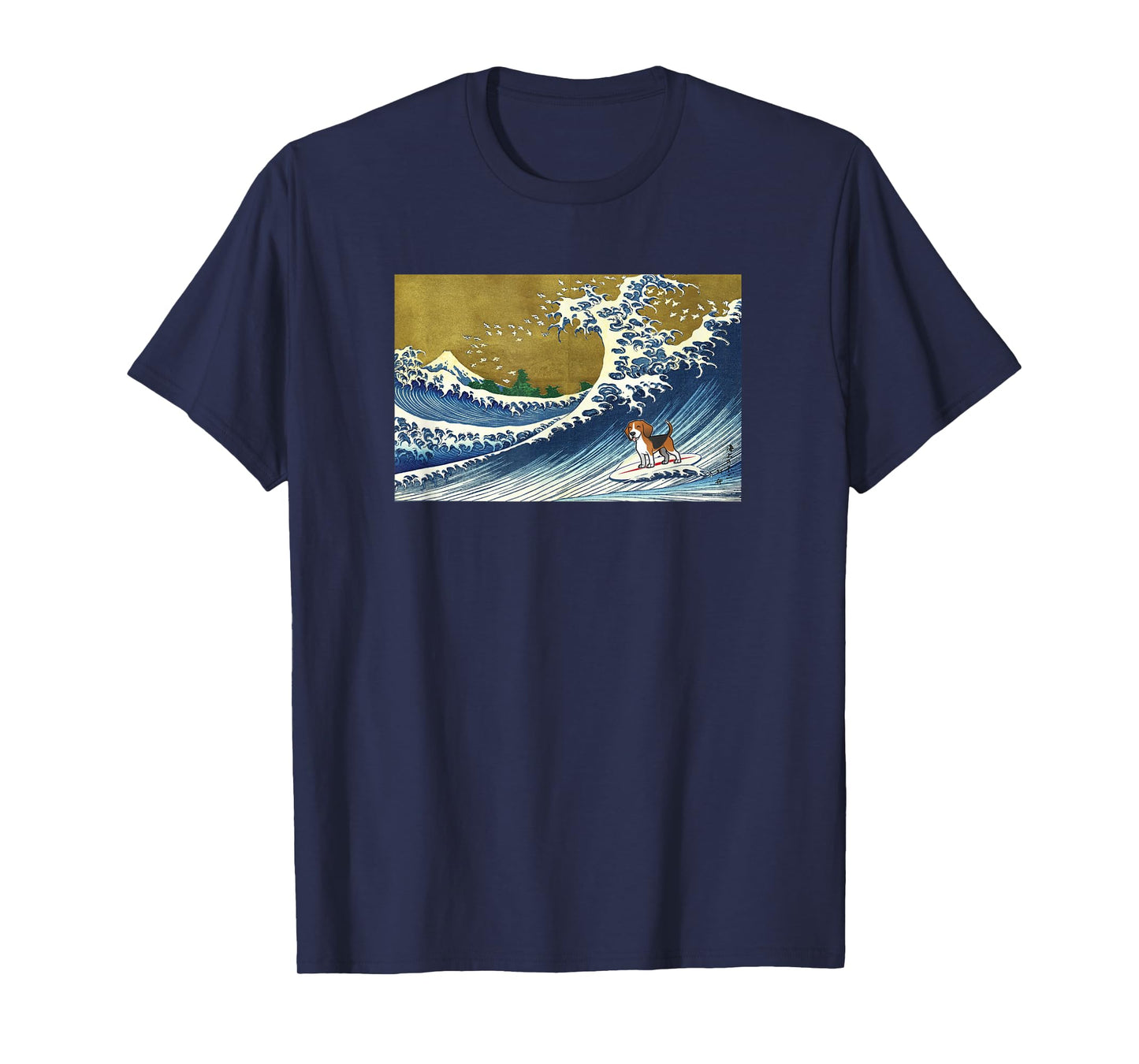Funny Retro Vintage Surfing A Wave Beagle Dog Lover T-Shirt