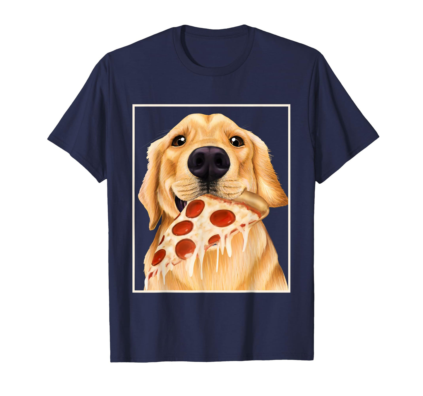 Golden retriever eating pizza dog with a slice T-Shirt