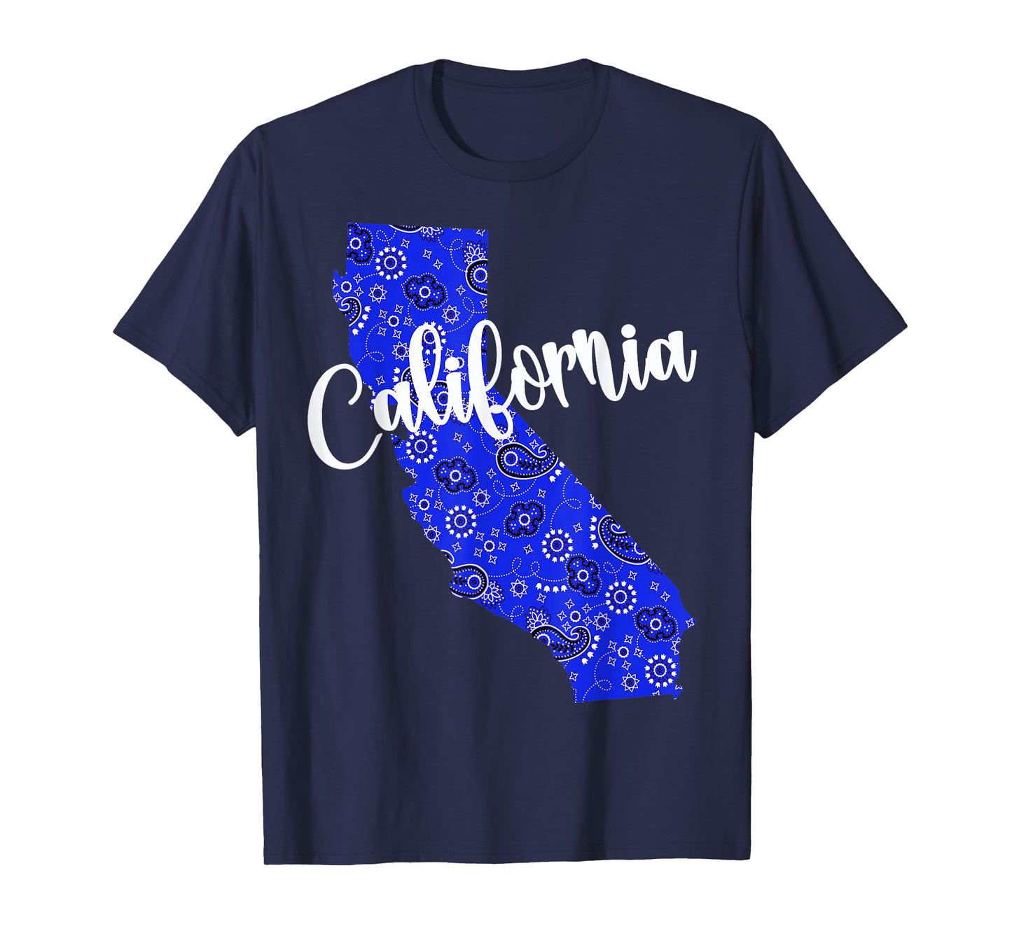 Bandana California Blue Bandanna Pattern State Pride T-Shirt