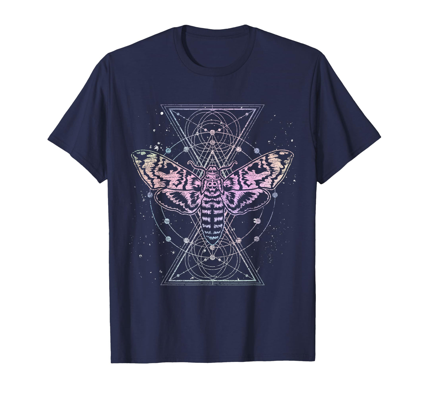 Moth Astrology Insect Kowai Sacred Geometry Pastel Goth T-Shirt